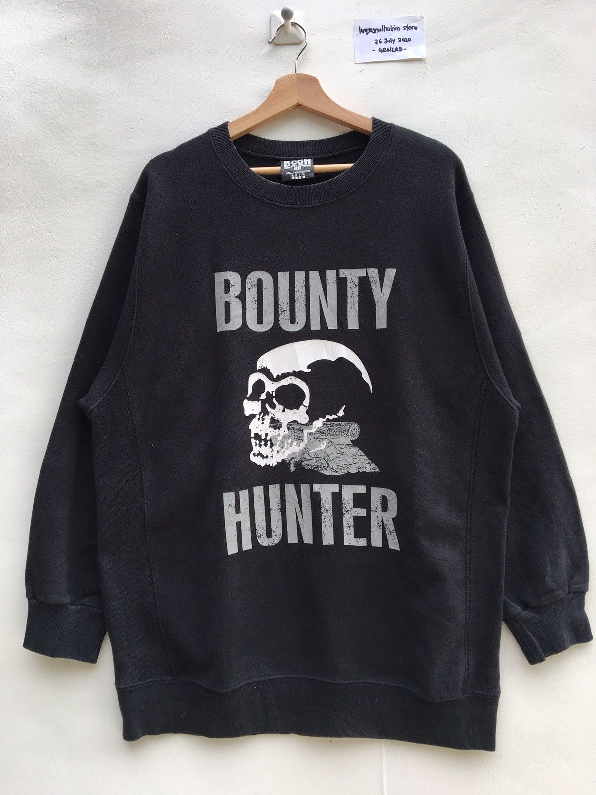 image of Bounty Hunter Large Skull Logo Sweatshirt in Black, Men's