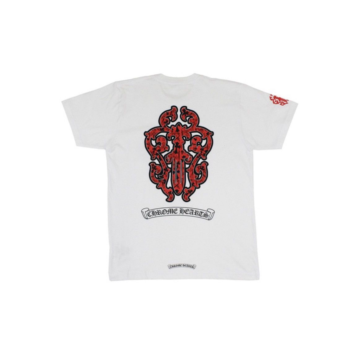 Pre-owned Chrome Hearts Red Dagger Scroll Tee In White