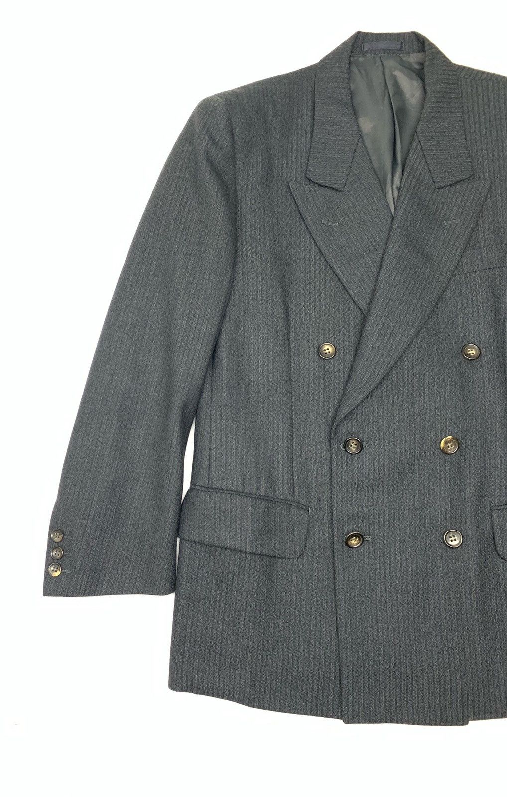 Comme des Garcons × Comme des Garcons Homme Plus × Japanese Brand 🇯🇵 Vintage 80s Comme Des Garcons HOMME Military Striped Coat Size US S / EU 44-46 / 1 - 2 Thumbnail
