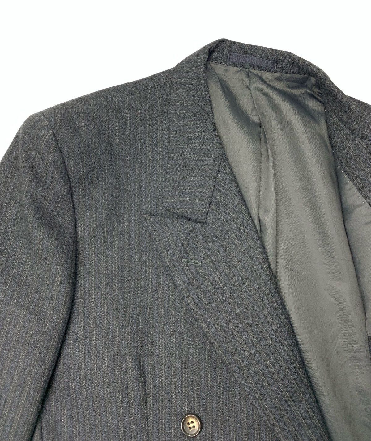 Comme des Garcons × Comme des Garcons Homme Plus × Japanese Brand 🇯🇵 Vintage 80s Comme Des Garcons HOMME Military Striped Coat Size US S / EU 44-46 / 1 - 5 Thumbnail