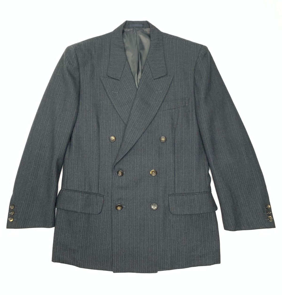 Comme des Garcons × Comme des Garcons Homme Plus × Japanese Brand 🇯🇵 Vintage 80s Comme Des Garcons HOMME Military Striped Coat Size US S / EU 44-46 / 1 - 1 Thumbnail