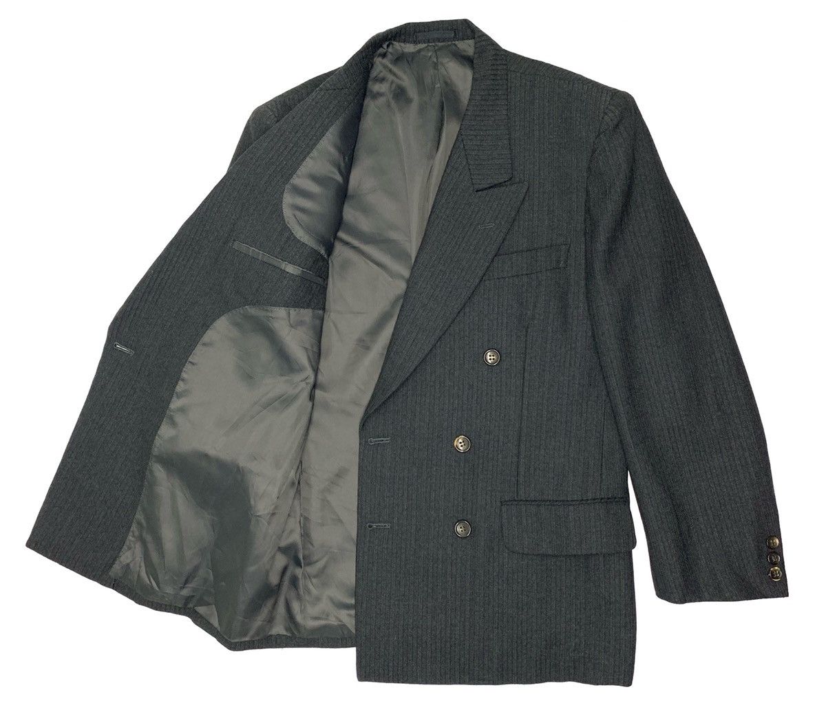 Comme des Garcons × Comme des Garcons Homme Plus × Japanese Brand 🇯🇵 Vintage 80s Comme Des Garcons HOMME Military Striped Coat Size US S / EU 44-46 / 1 - 13 Thumbnail