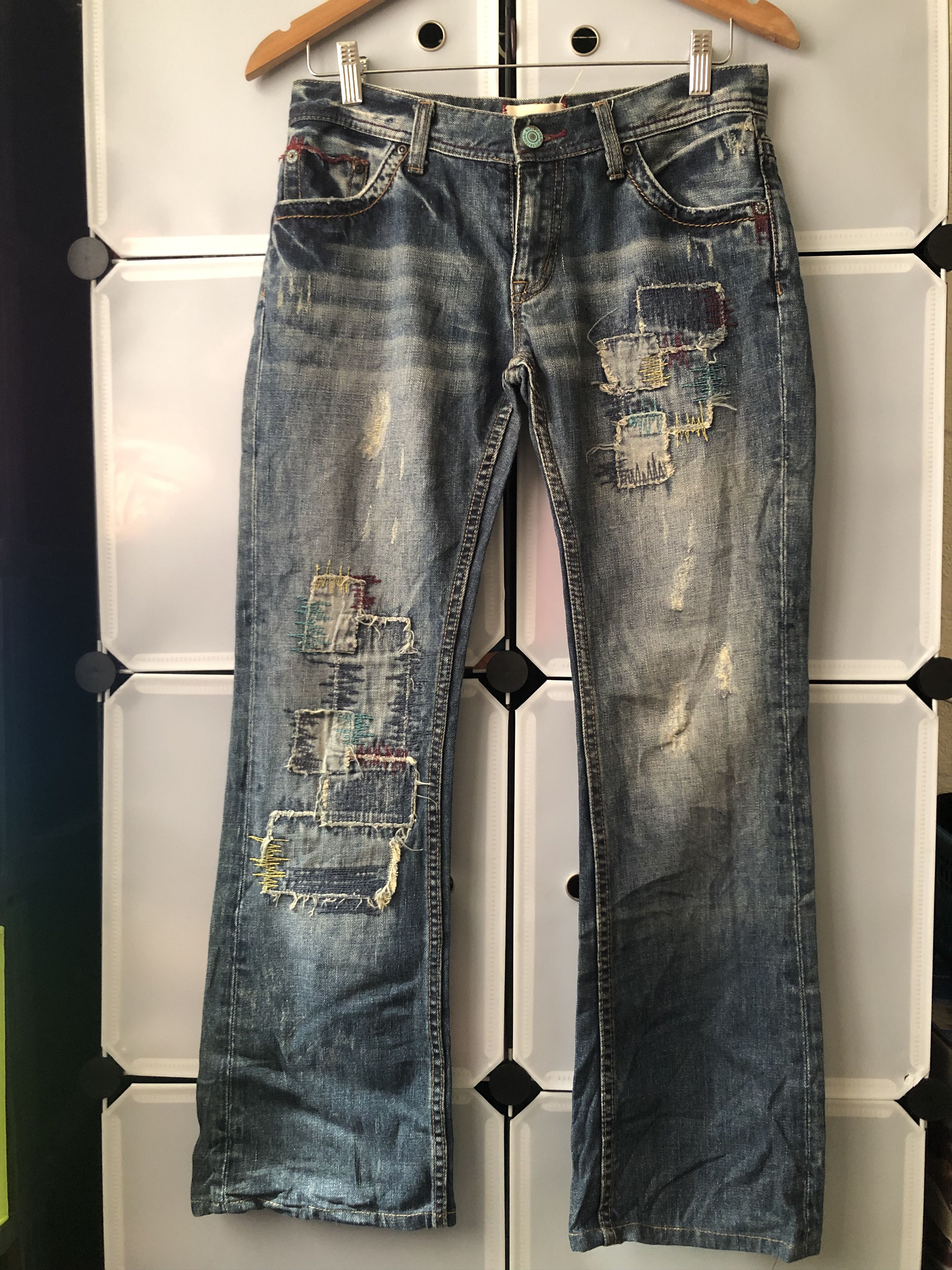 Japanese Brand La:ri Patchwork Shashiko Denim pants Size US 30 / EU 46 - 1 Thumbnail