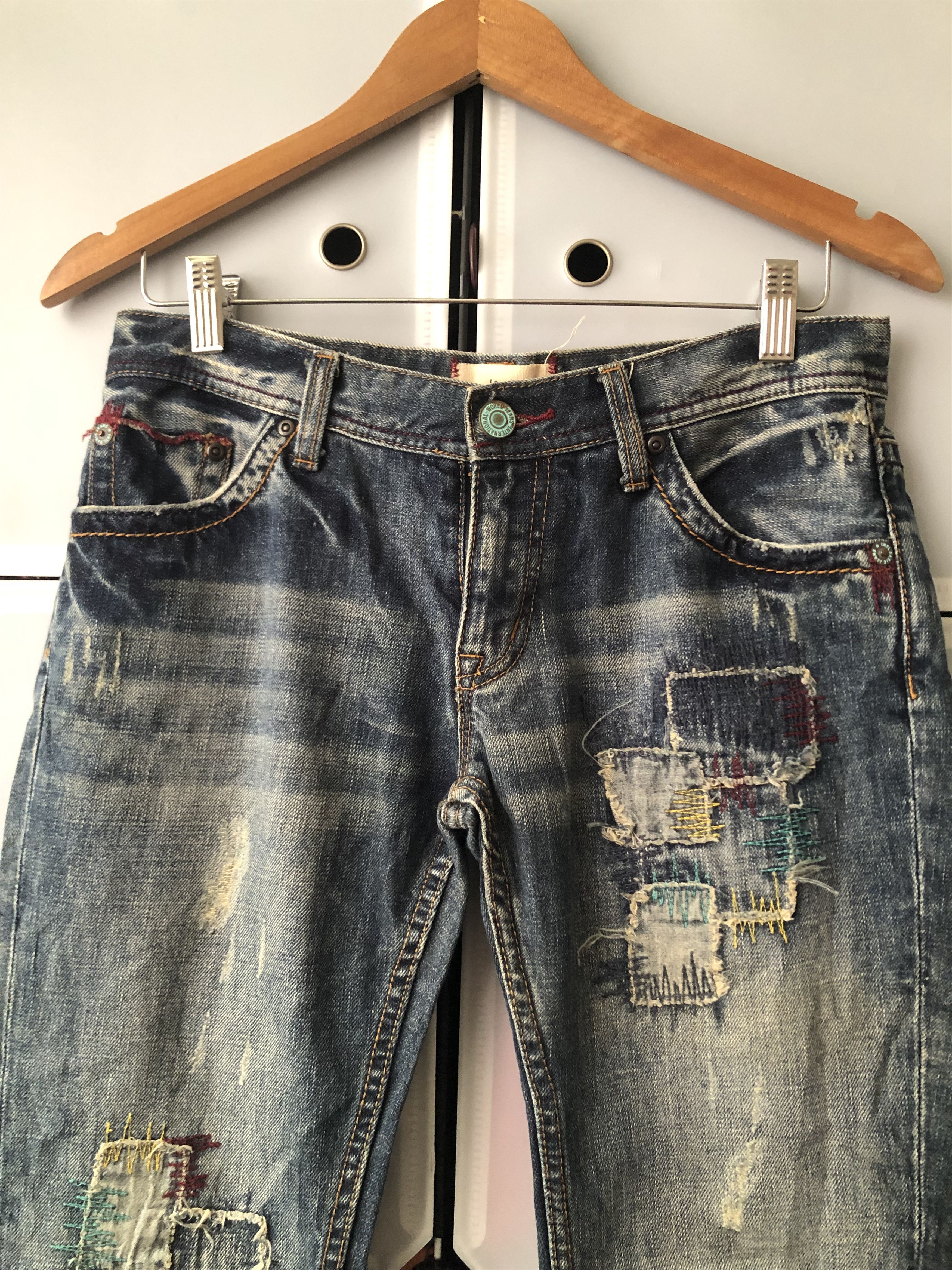 Japanese Brand La:ri Patchwork Shashiko Denim pants Size US 30 / EU 46 - 2 Thumbnail
