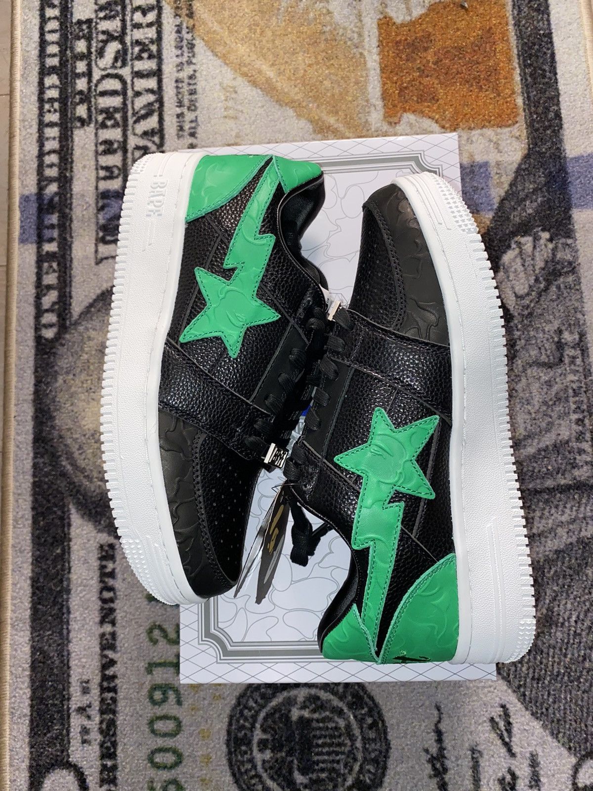 Pre-owned Bape X Gunna  Sta Low Mens Ysl Shoes In Black