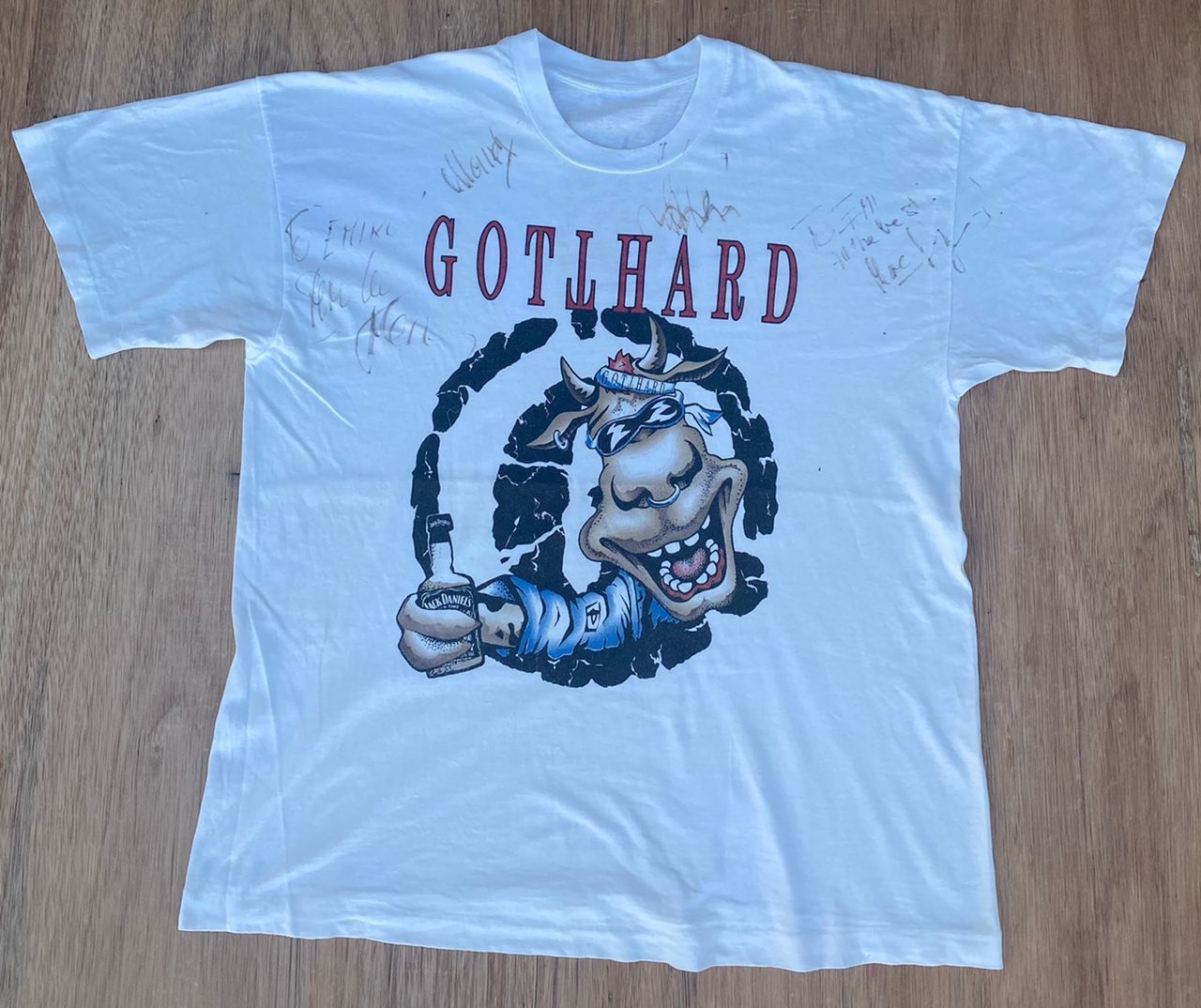 image of Tour Tee x Vintage Tee D - 6 Gotthard Festival Summer 1996 in White, Men's (Size XL)