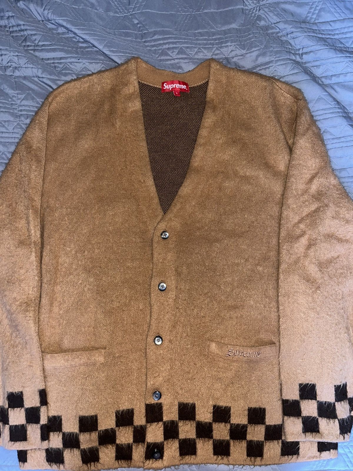 Supreme Supreme Checkerboard Cardigan   Grailed