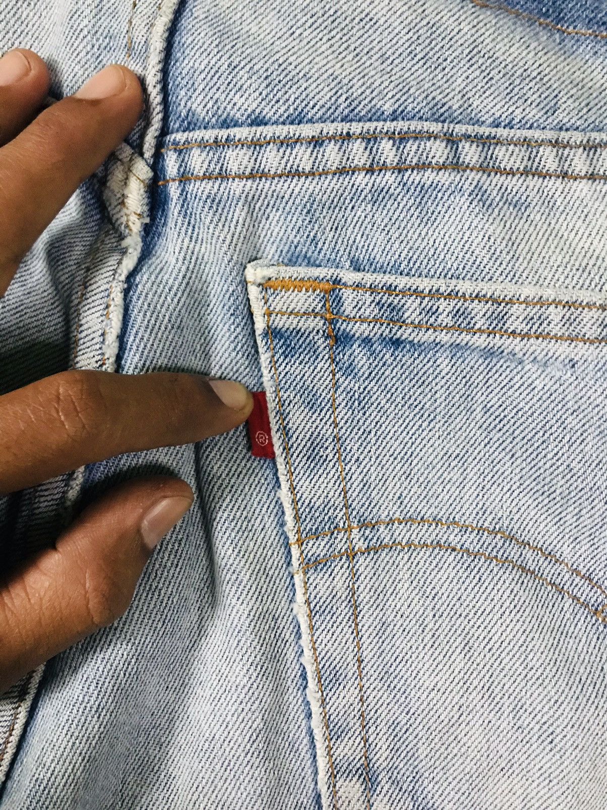 Levi's Vintage Light Wash Distressed Denim Jeans – Frayed Waist Size US 34 / EU 50 - 3 Thumbnail