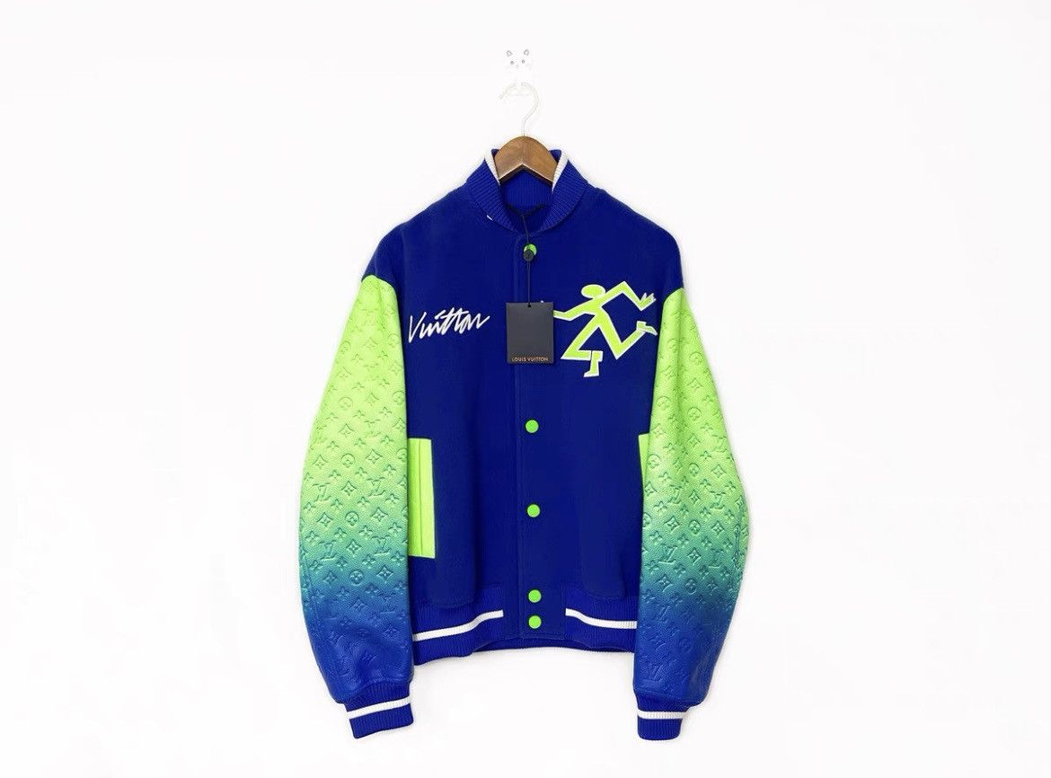 Louis Vuitton × Virgil Abloh Mix gradient leather bomber varsity jacket Size US M / EU 48-50 / 2 - 1 Thumbnail