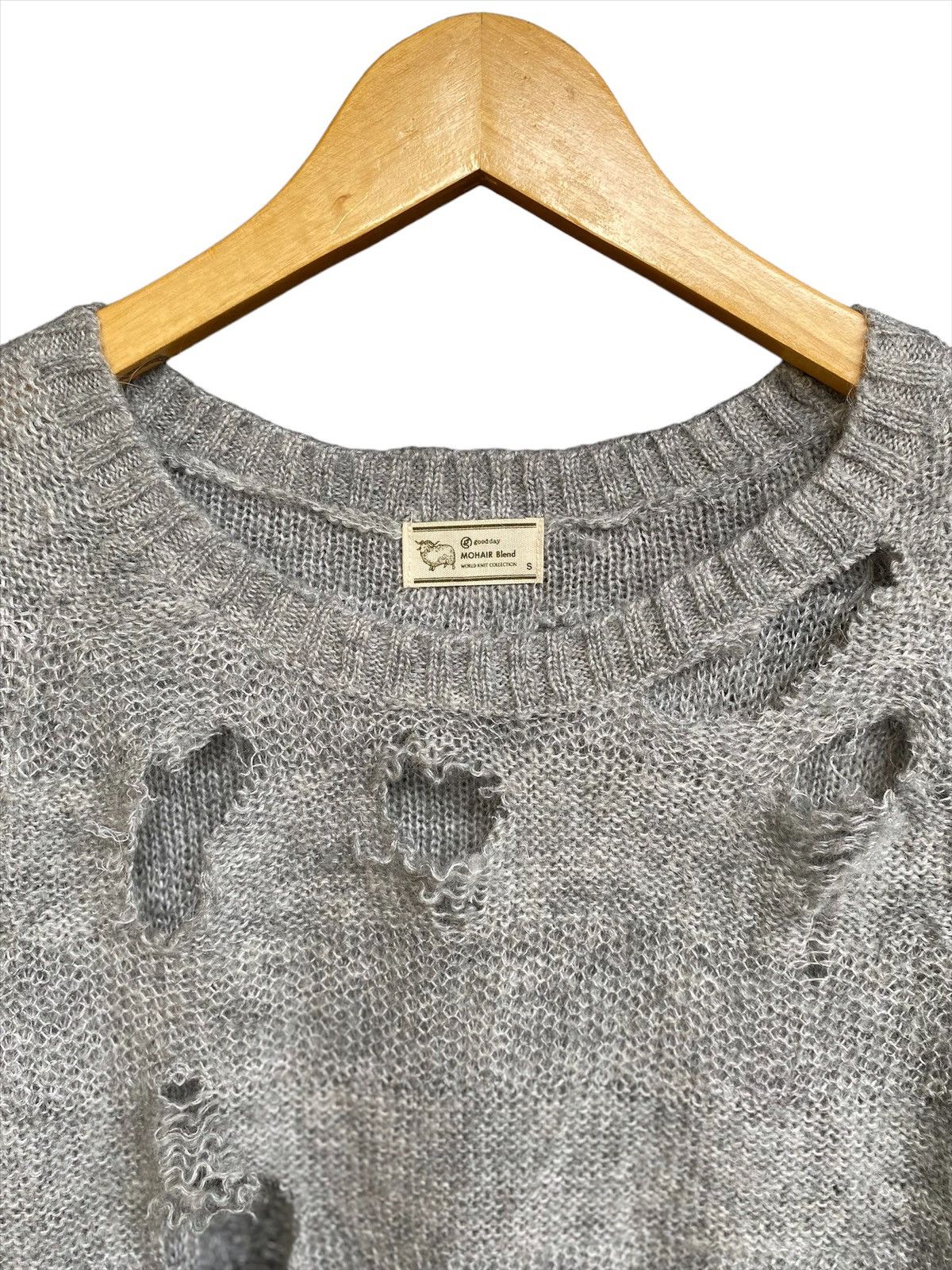 20471120 × Beauty Beast × Hysteric Glamour Japanese Mohair Blend Disstressed Grunge Stripe Knit Sweater Size US S / EU 44-46 / 1 - 4 Thumbnail