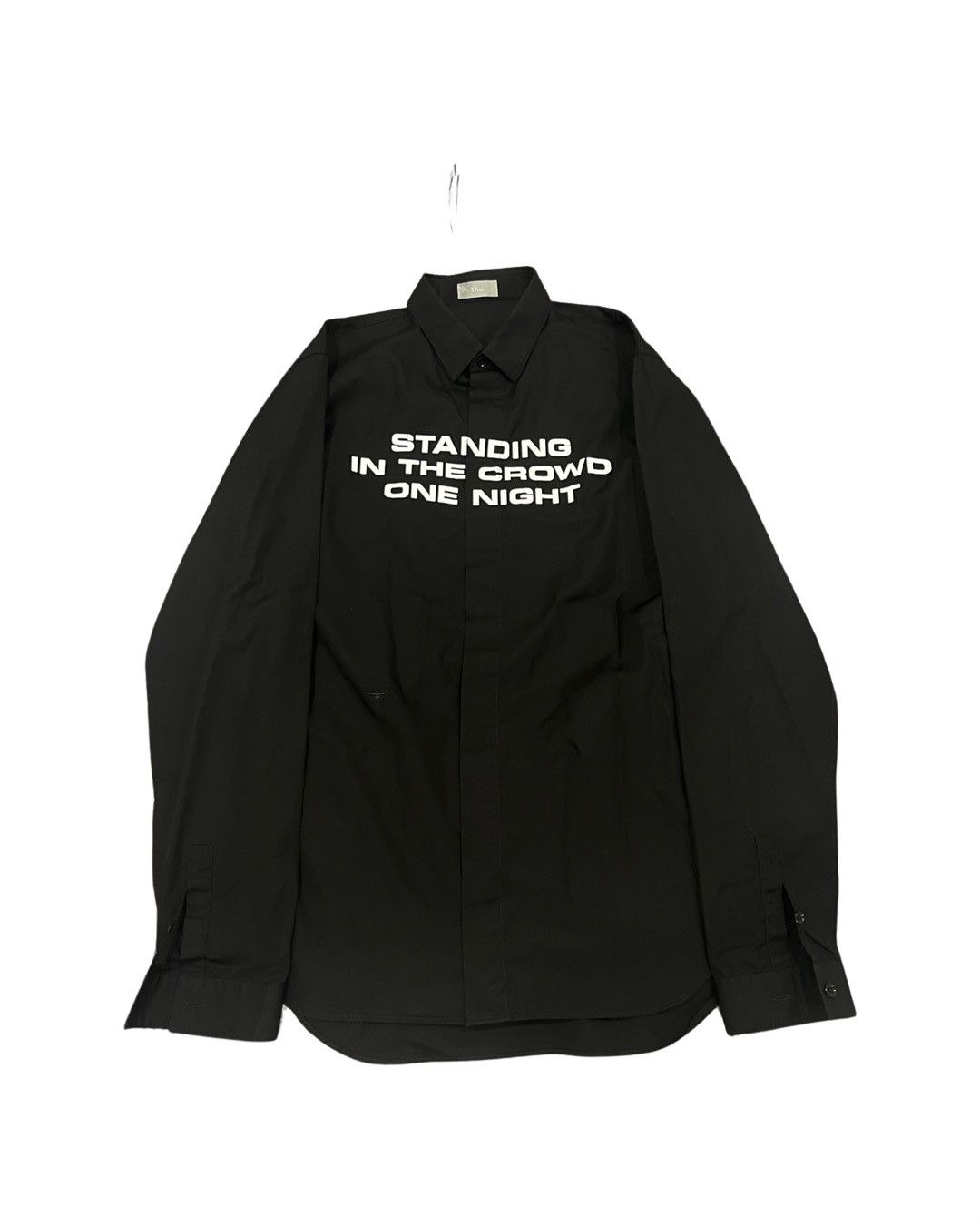 image of Dior x Kris Van Assche Standing In The Crowd One Night Button Up Shirt in Black, Men's (Size Medium