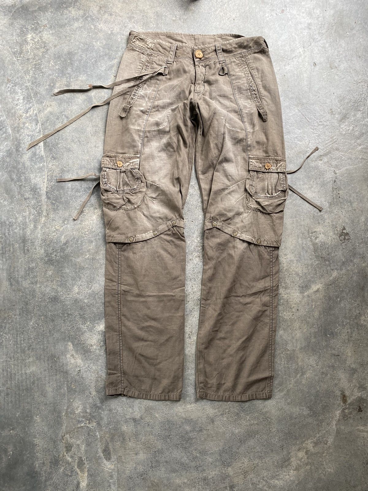 Marithe + Francois Girbaud Vtg MFG Wash Bondage multipocket cargos removeabe leg Size US 34 / EU 50 - 2 Thumbnail