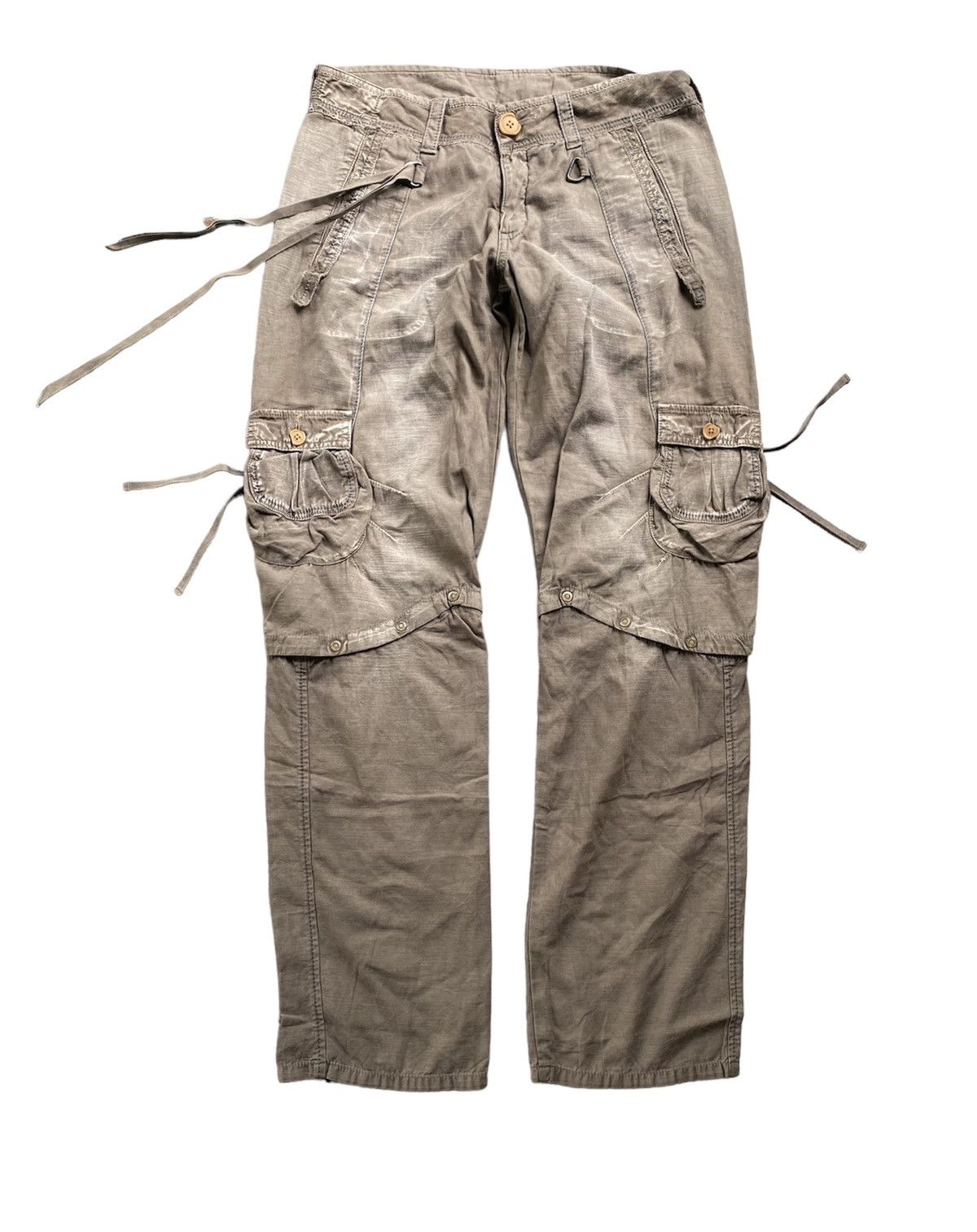 Marithe + Francois Girbaud Vtg MFG Wash Bondage multipocket cargos removeabe leg Size US 34 / EU 50 - 1 Thumbnail