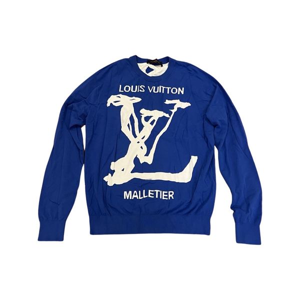 Louis Vuitton Malletier scribble intarsia knit sweater Grailed