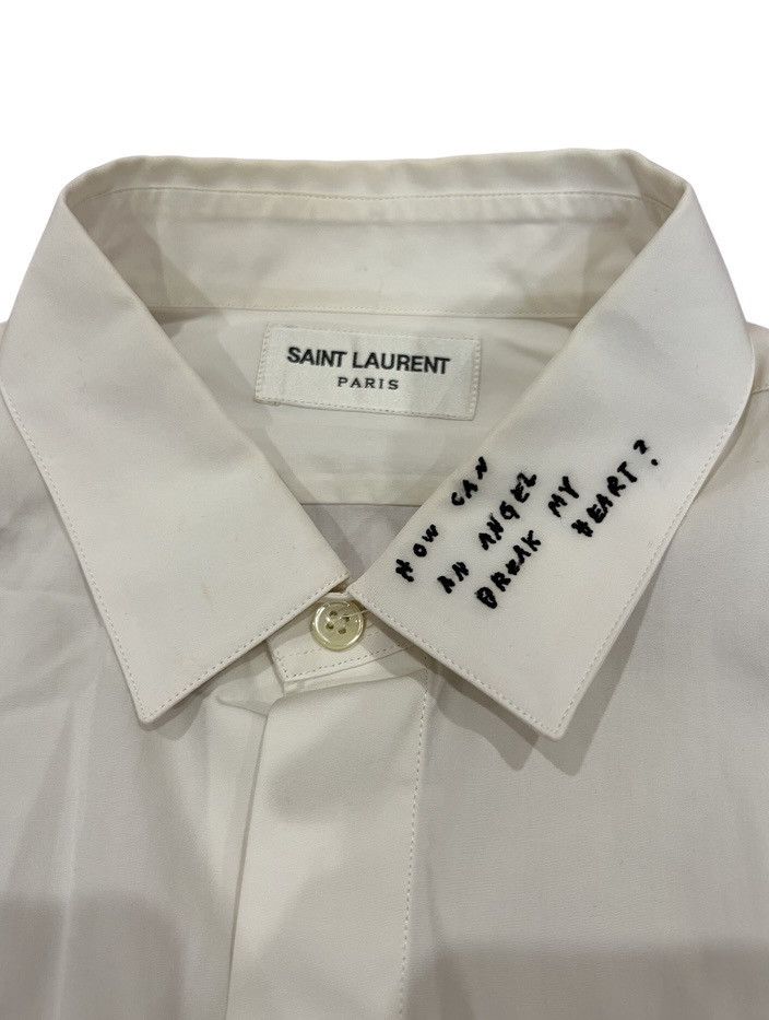 Saint Laurent Paris How can an angel break my heart button up shirt Size US L / EU 52-54 / 3 - 3 Thumbnail