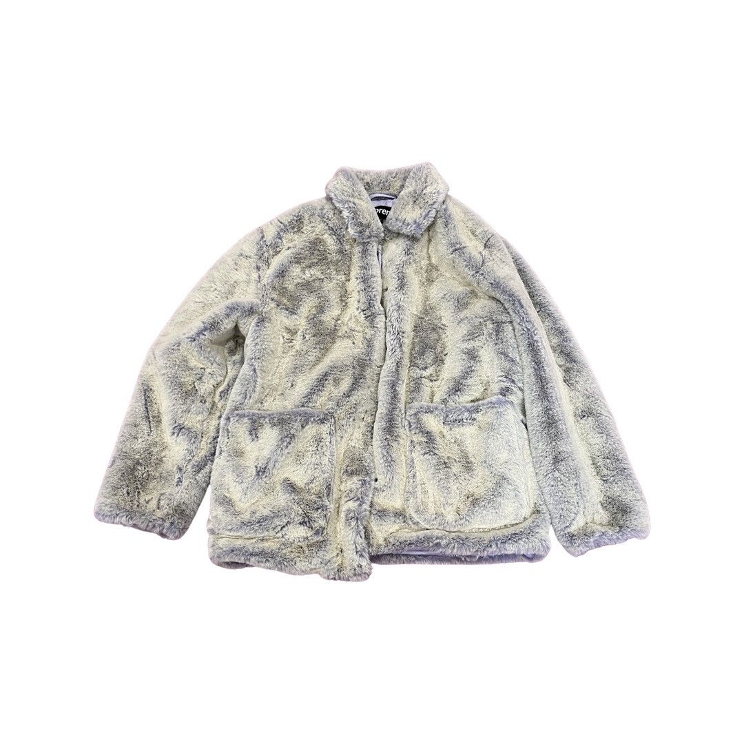 image of Goretex x Supreme Faux Fur 2 Tone Shop Coat Jacket in White, Men's (Size Small)