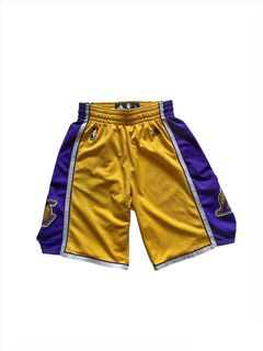 NBA, Shorts, Rare Vtg Nba Basketball Black Purple Lakers Shorts Xxl  Pockets