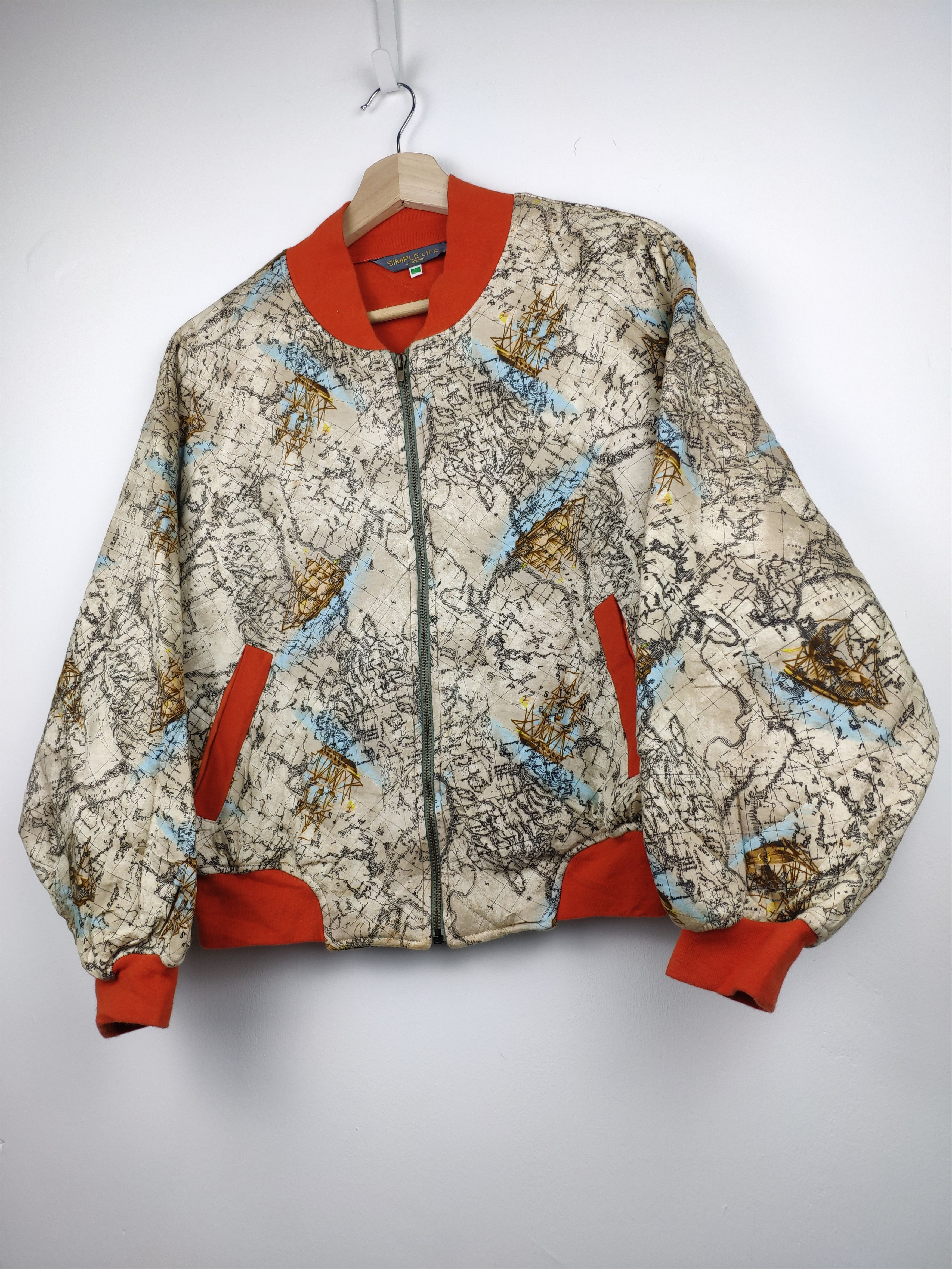 Japanese Brand × Vintage Vintage Bomber Jacket Ship Map Harajuku Japanese Style Size US M / EU 48-50 / 2 - 2 Thumbnail
