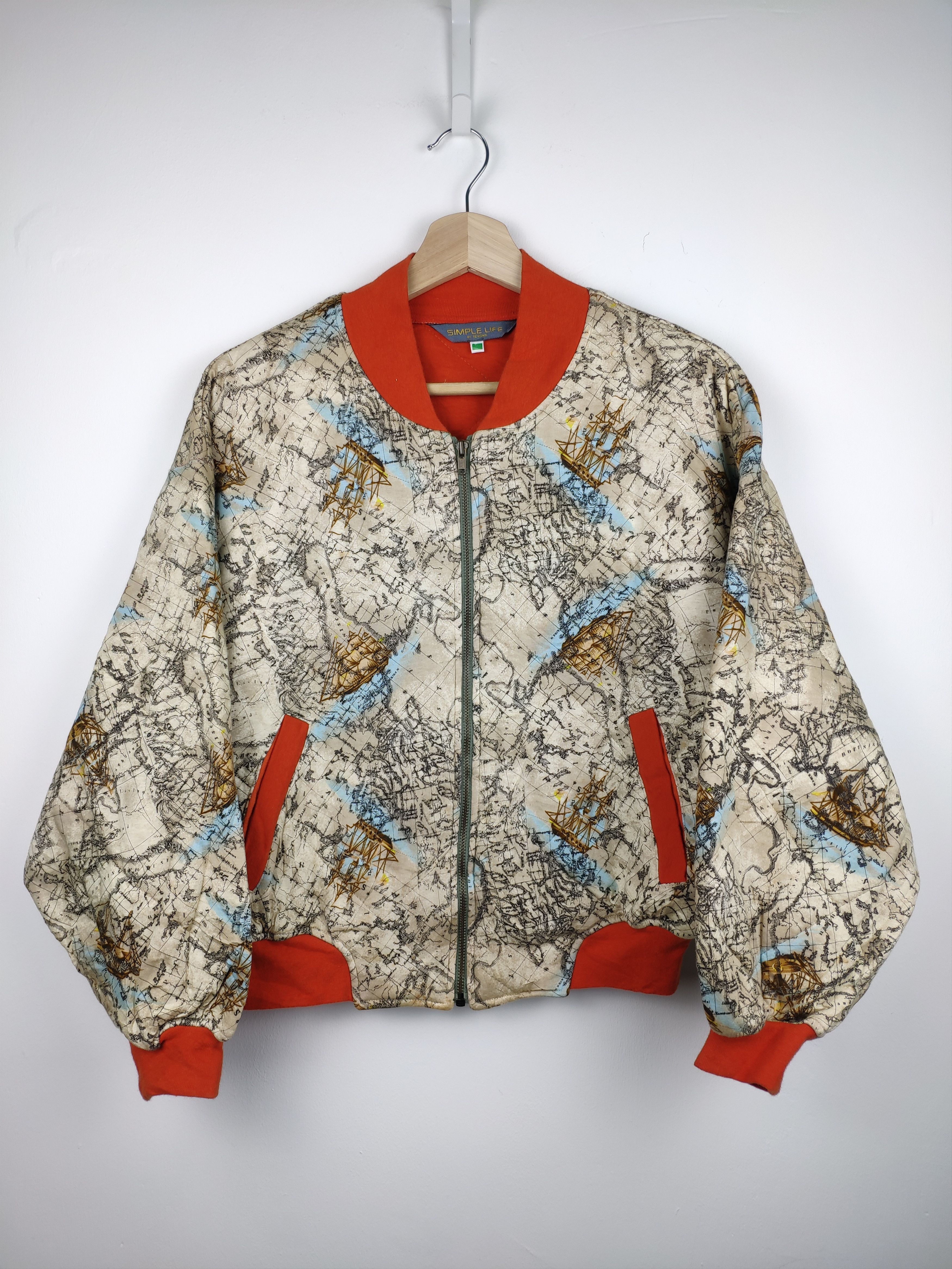 Japanese Brand × Vintage Vintage Bomber Jacket Ship Map Harajuku Japanese Style Size US M / EU 48-50 / 2 - 1 Thumbnail