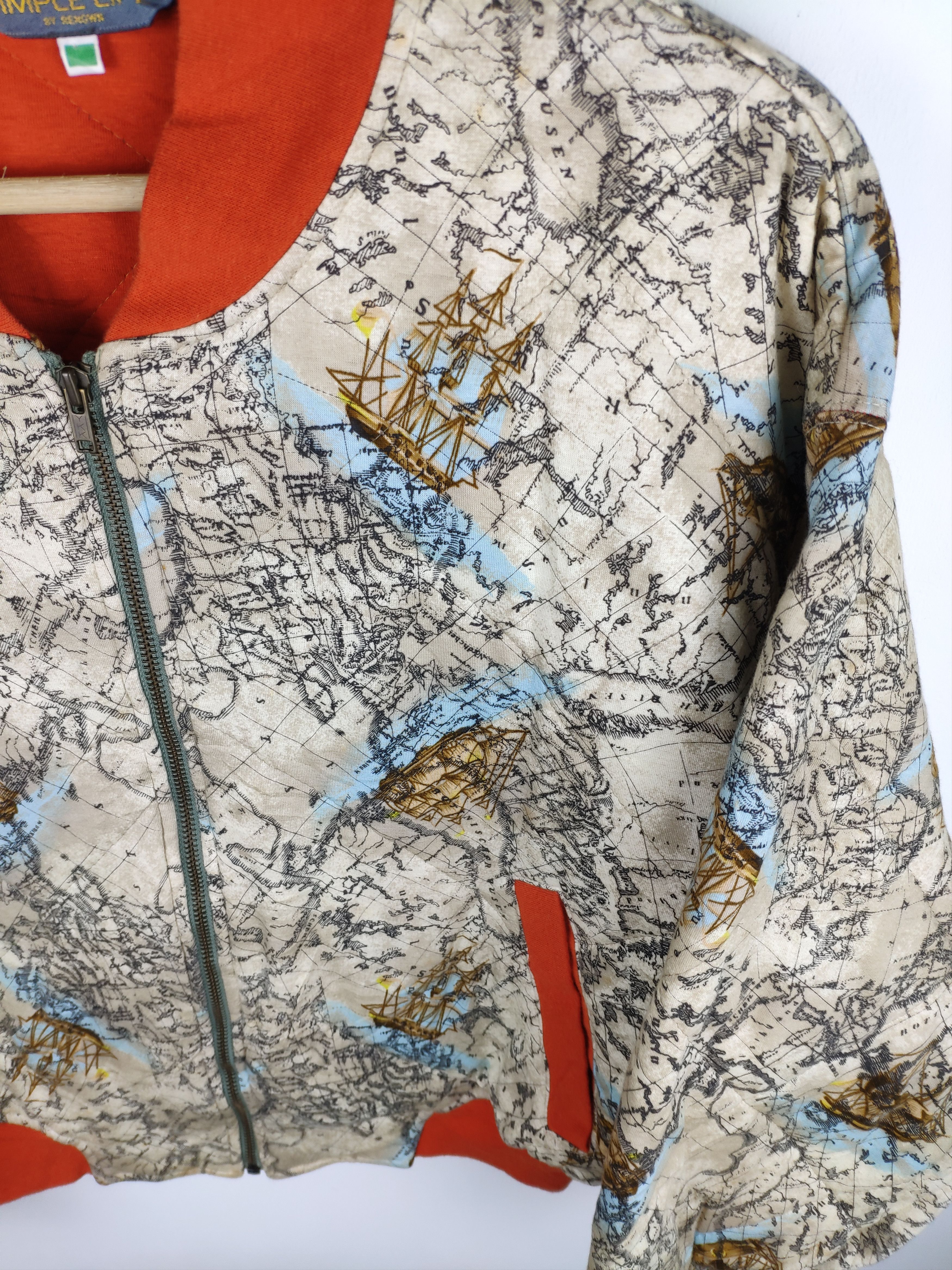 Japanese Brand × Vintage Vintage Bomber Jacket Ship Map Harajuku Japanese Style Size US M / EU 48-50 / 2 - 3 Thumbnail