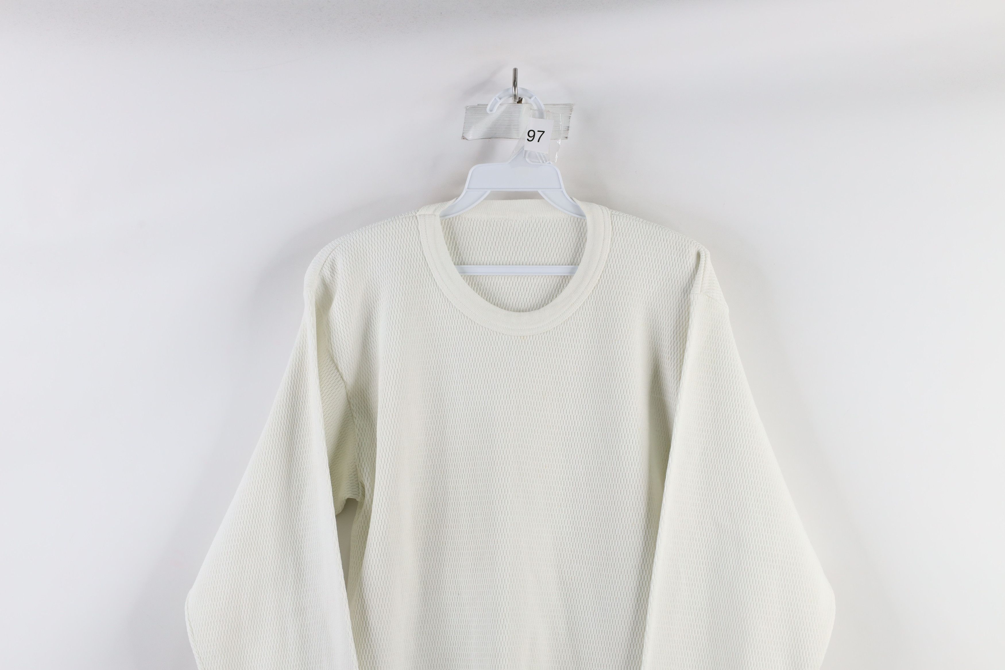Vintage Vintage 70s Streetwear Waffle Knit Long Sleeve T-Shirt White Size US L / EU 52-54 / 3 - 2 Thumbnail