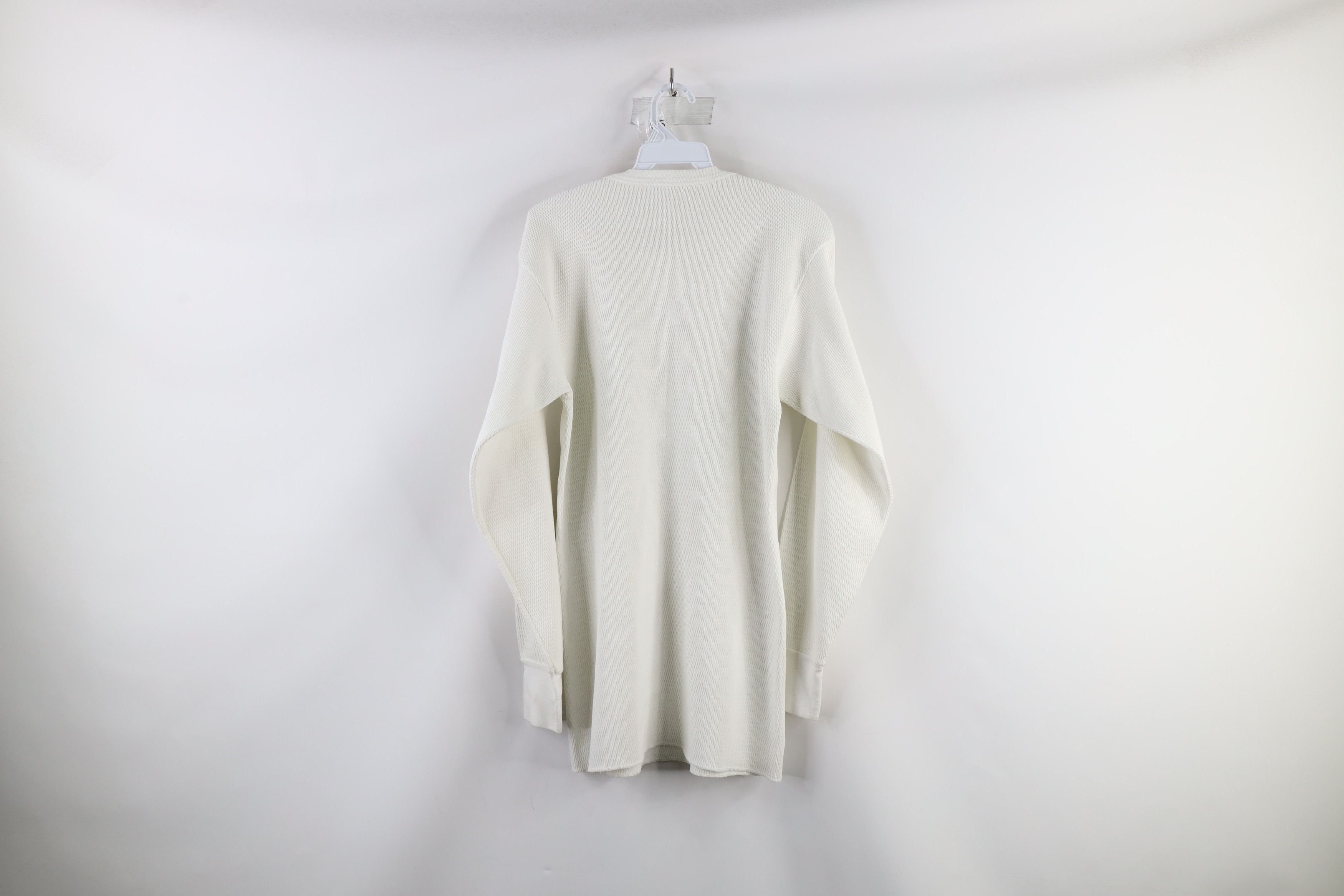 Vintage Vintage 70s Streetwear Waffle Knit Long Sleeve T-Shirt White Size US L / EU 52-54 / 3 - 8 Thumbnail