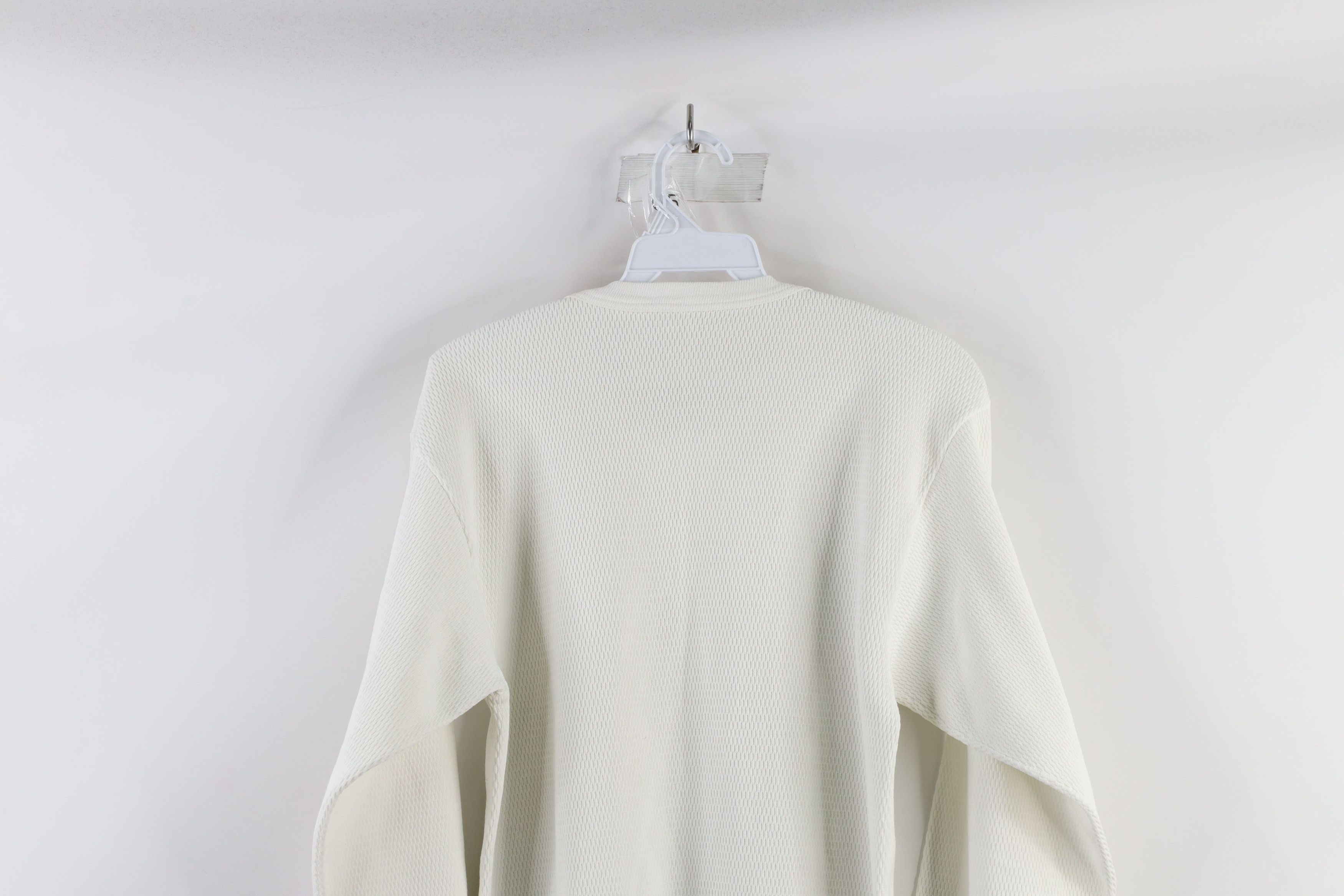 Vintage Vintage 70s Streetwear Waffle Knit Long Sleeve T-Shirt White Size US L / EU 52-54 / 3 - 9 Thumbnail
