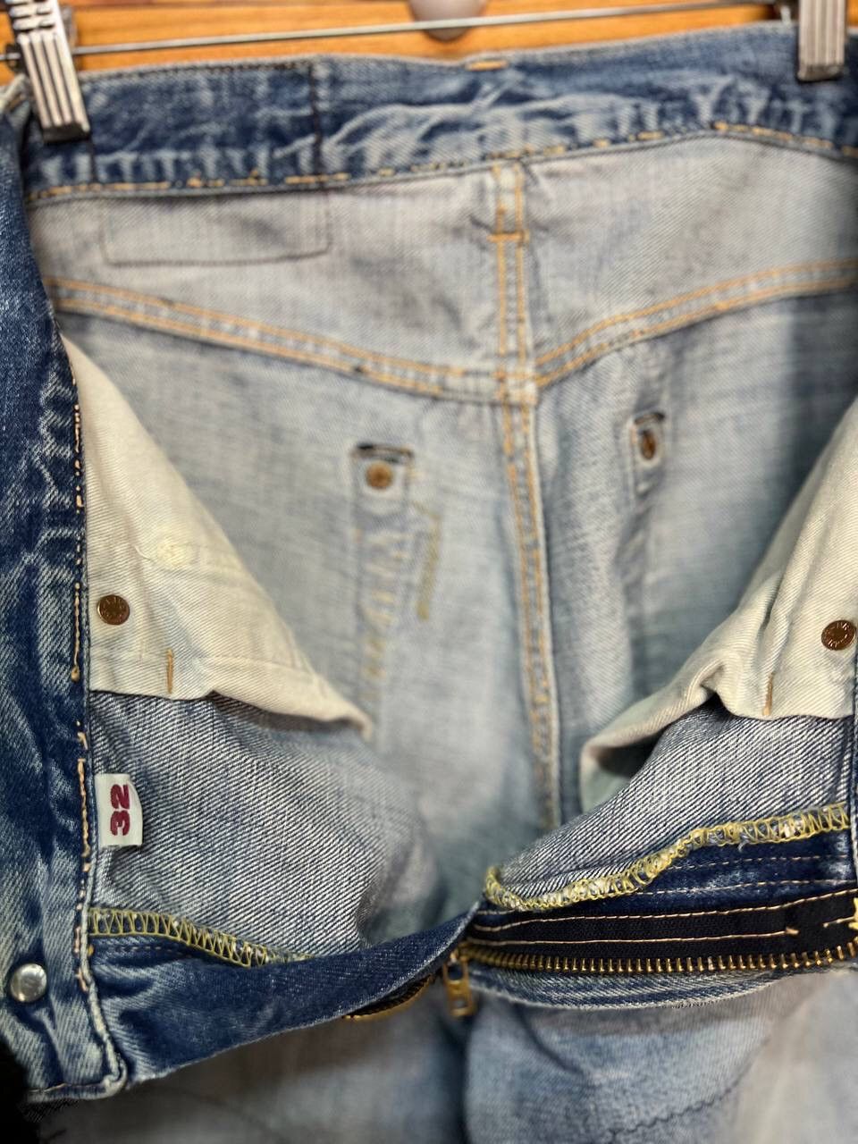 Blue Blue Japan VINTAGE BLUE BLUE JAPAN SLEVEDGE DISTRESS DENIM JEANS Size US 32 / EU 48 - 18 Thumbnail