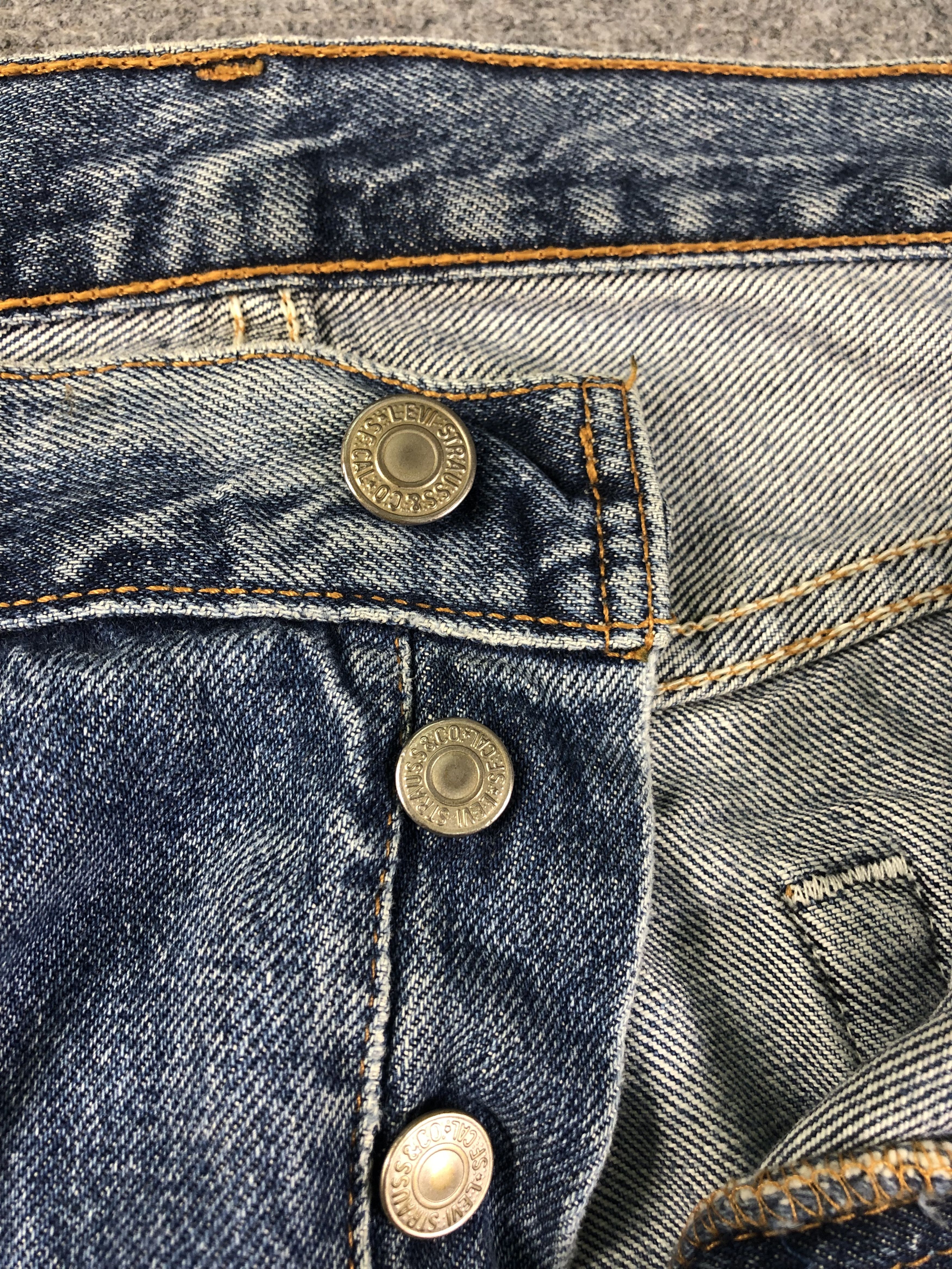 Levi's Wasg Blue Levis 501 Denim Jeans 34x29.5 Size US 34 / EU 50 - 4 Thumbnail