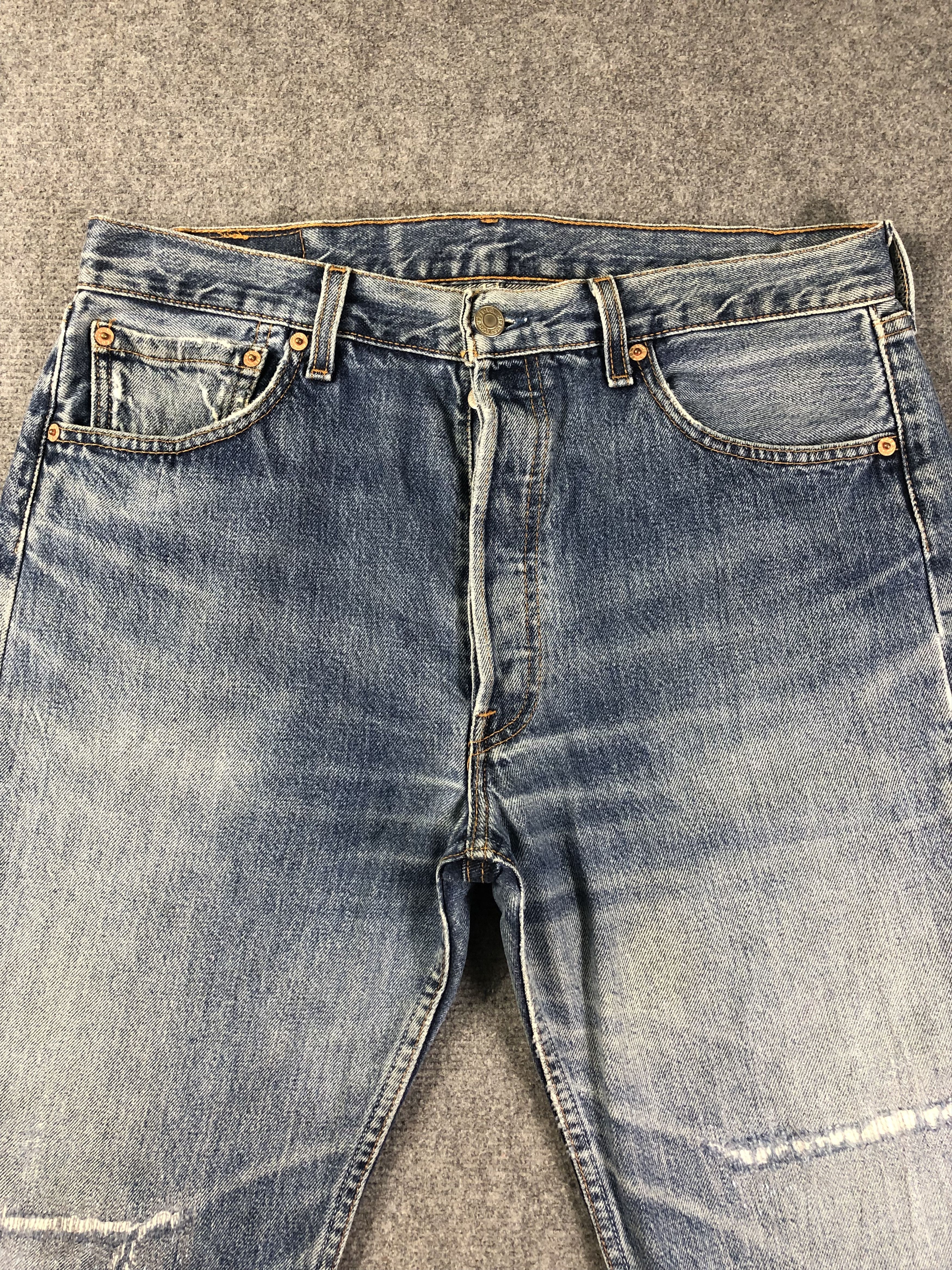Levi's Wasg Blue Levis 501 Denim Jeans 34x29.5 Size US 34 / EU 50 - 2 Thumbnail