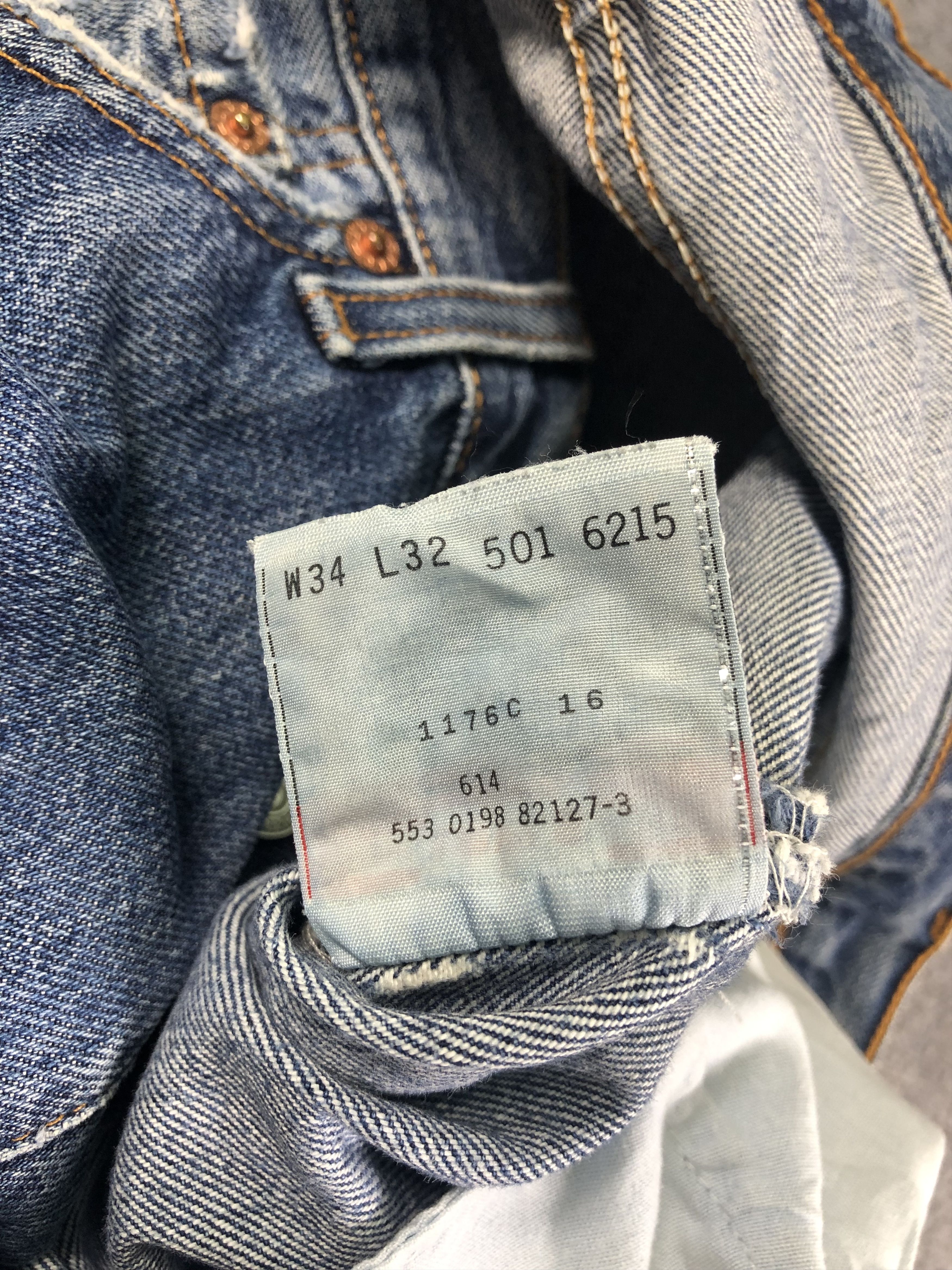 Levi's Wasg Blue Levis 501 Denim Jeans 34x29.5 Size US 34 / EU 50 - 6 Thumbnail