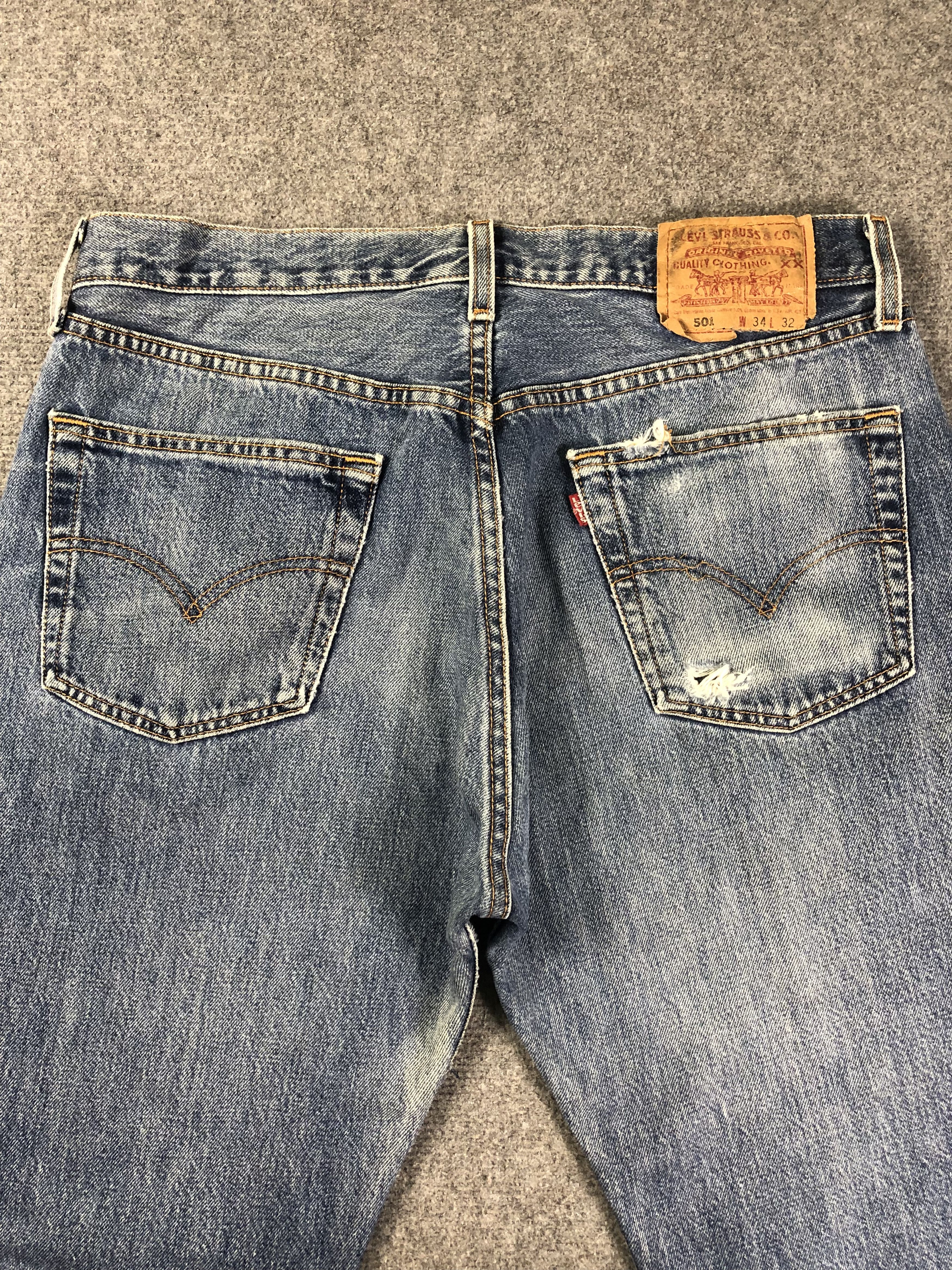 Levi's Wasg Blue Levis 501 Denim Jeans 34x29.5 Size US 34 / EU 50 - 10 Thumbnail