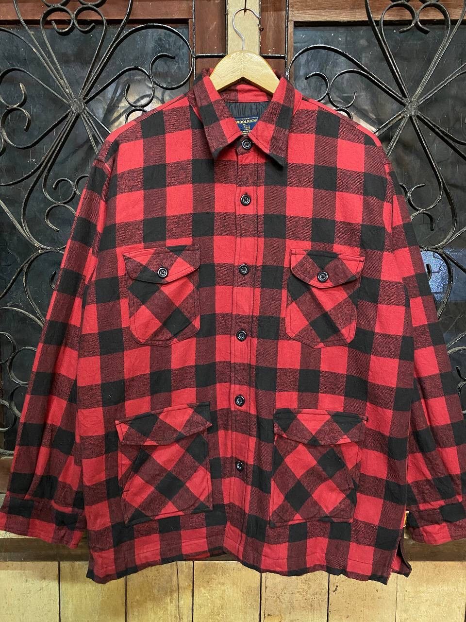 Vintage VINTAGE WOOLRICH PLAID FIELD COAT Size US XL / EU 56 / 4 - 6 Thumbnail
