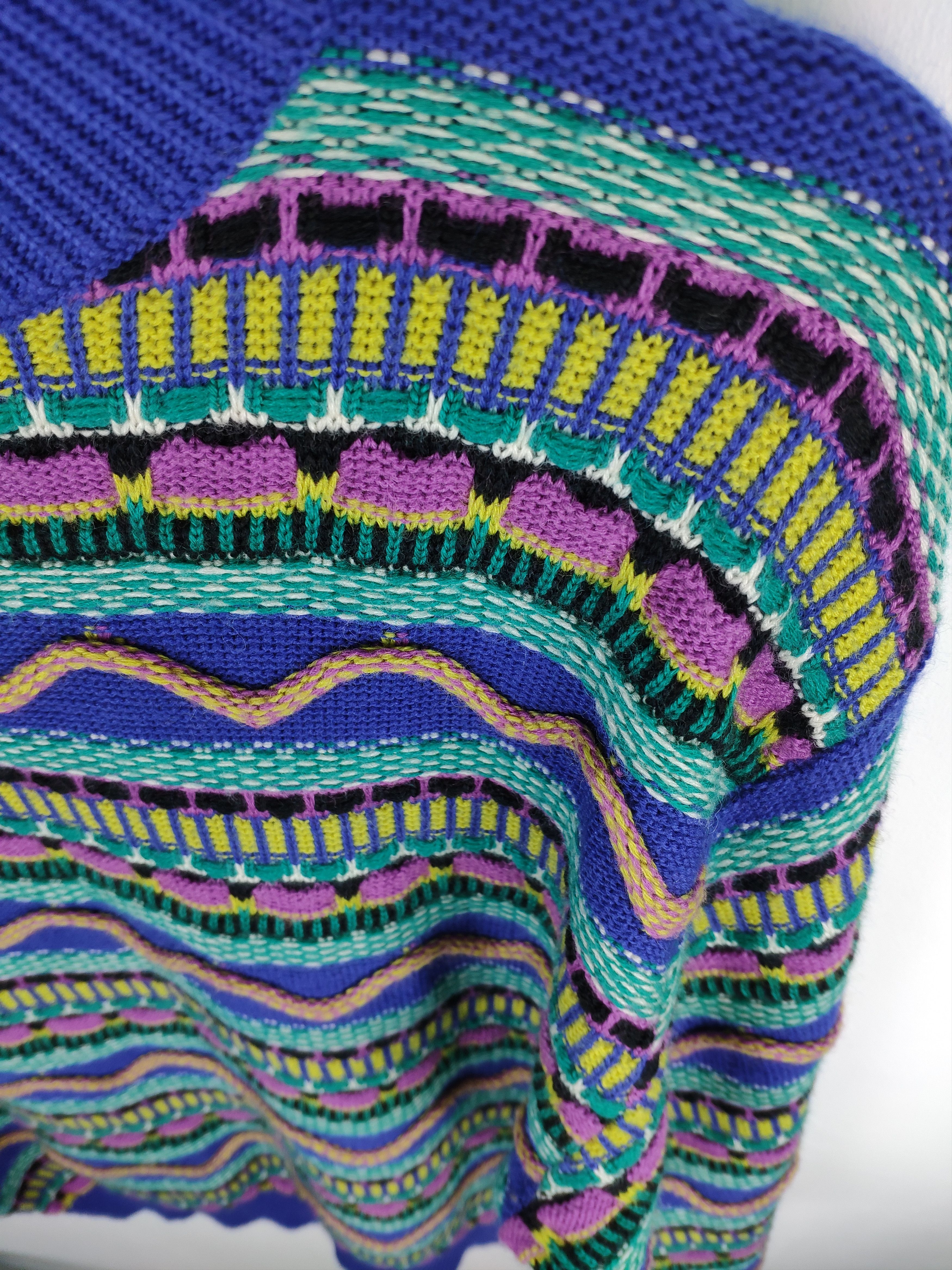 Aran Isles Knitwear × Japanese Brand × Vintage Vintage Wool Knit Sweater Coogi Style Colour Cable Knit Size US M / EU 48-50 / 2 - 3 Thumbnail