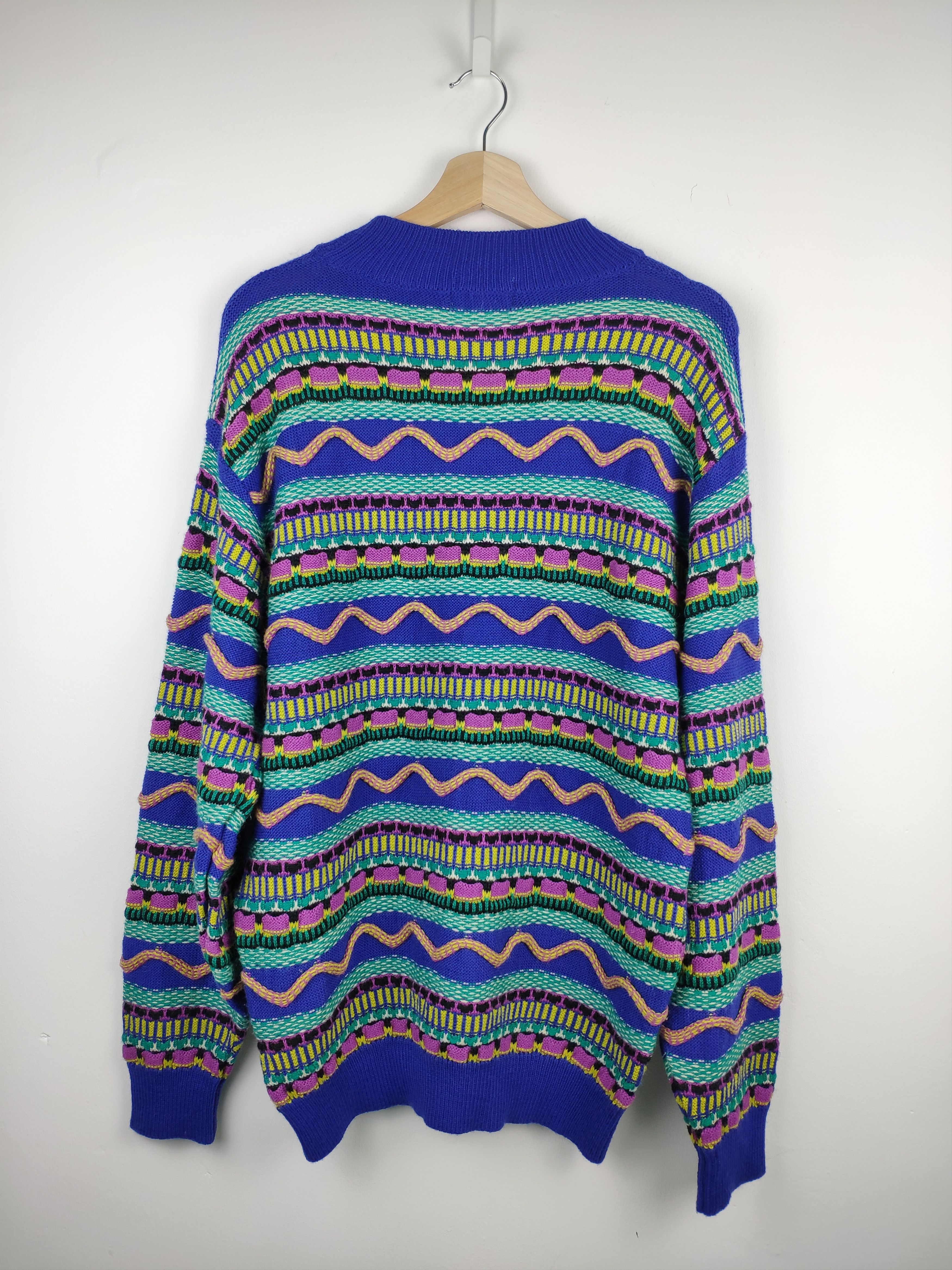Aran Isles Knitwear × Japanese Brand × Vintage Vintage Wool Knit Sweater Coogi Style Colour Cable Knit Size US M / EU 48-50 / 2 - 6 Thumbnail
