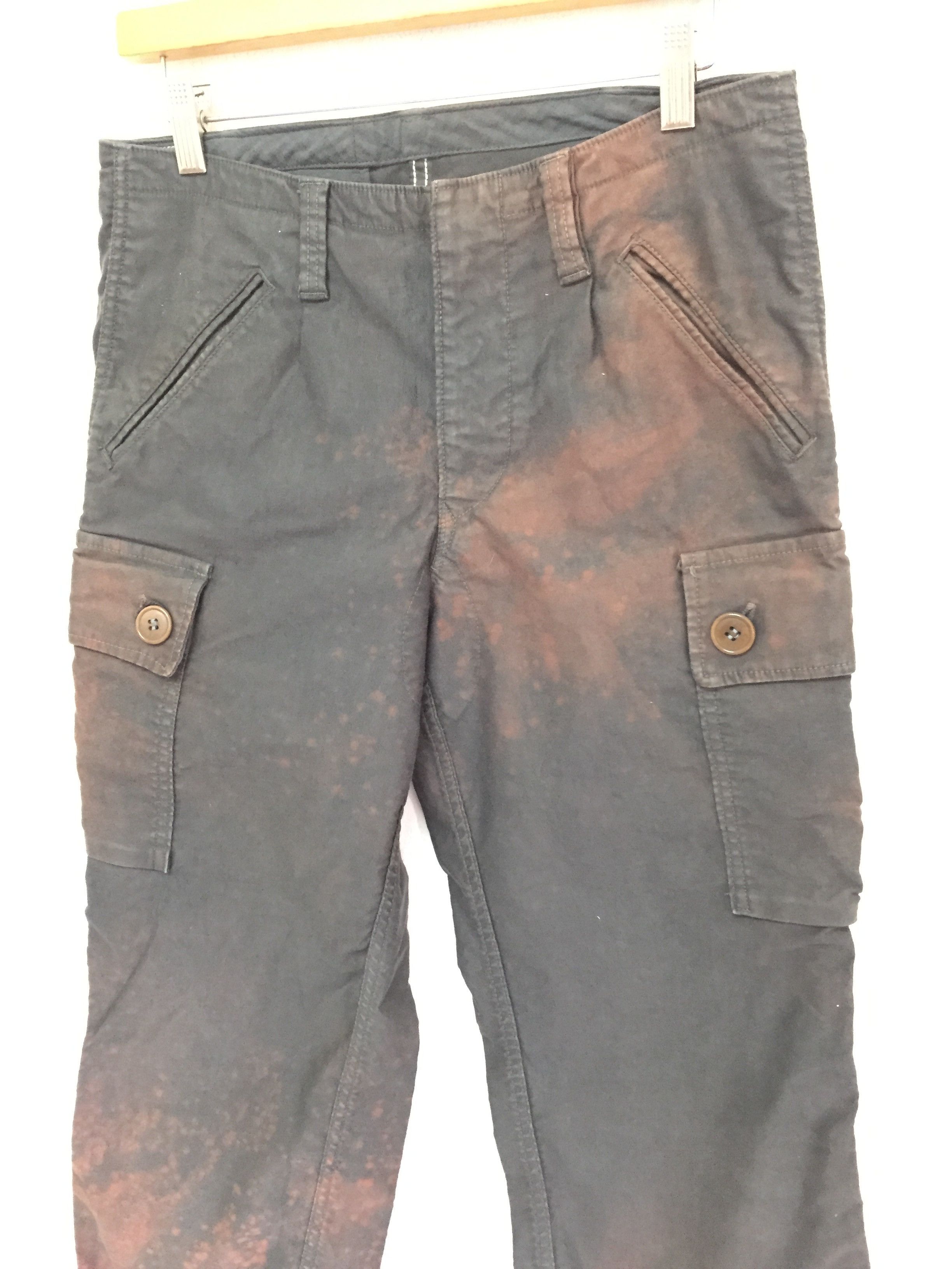Blue Blue Japan × HOLLYWOOD RANCH MARKET Asid wash Drawstring hem heavy cargo pants Size US 30 / EU 46 - 5 Thumbnail