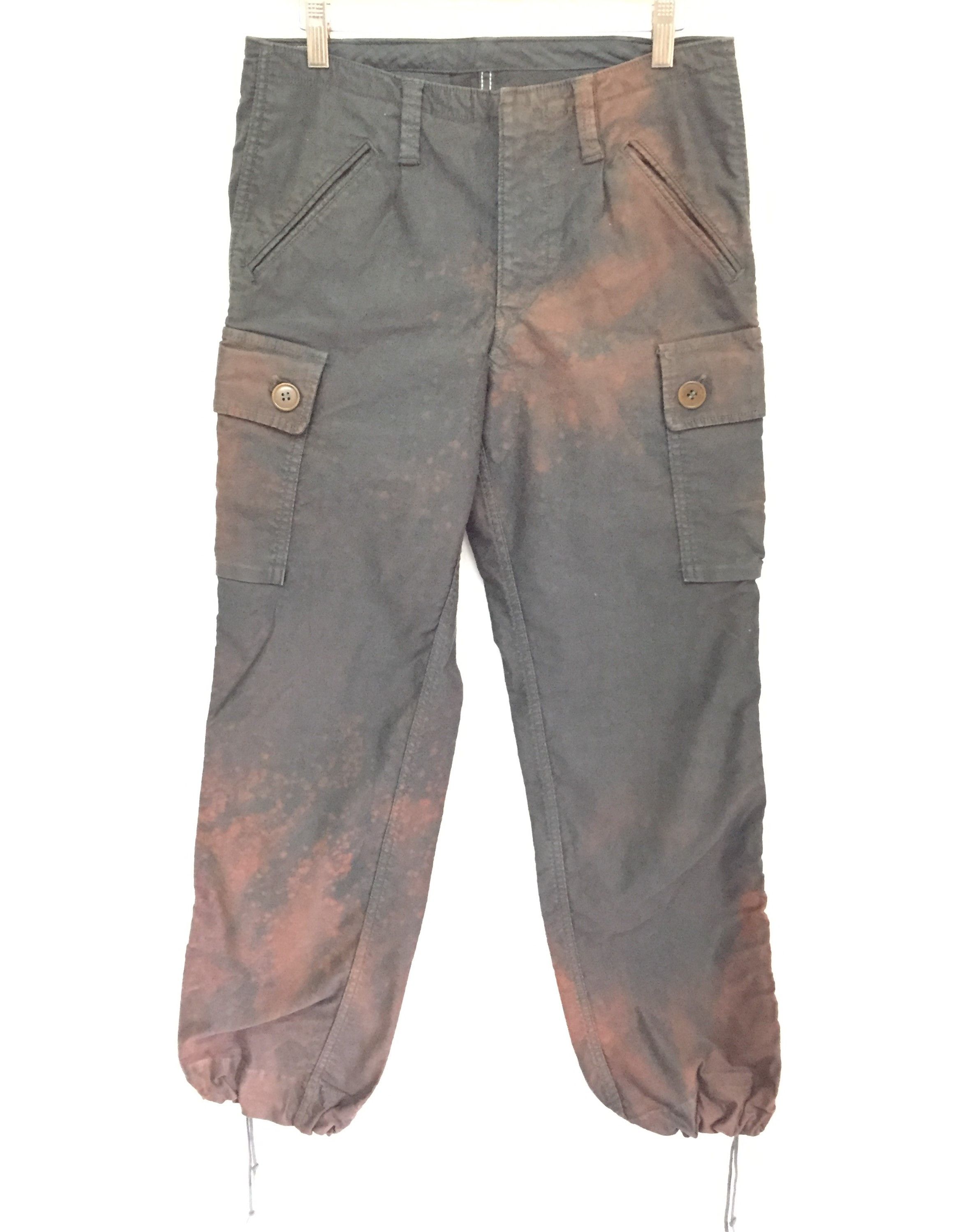 Blue Blue Japan × HOLLYWOOD RANCH MARKET Asid wash Drawstring hem heavy cargo pants Size US 30 / EU 46 - 2 Thumbnail