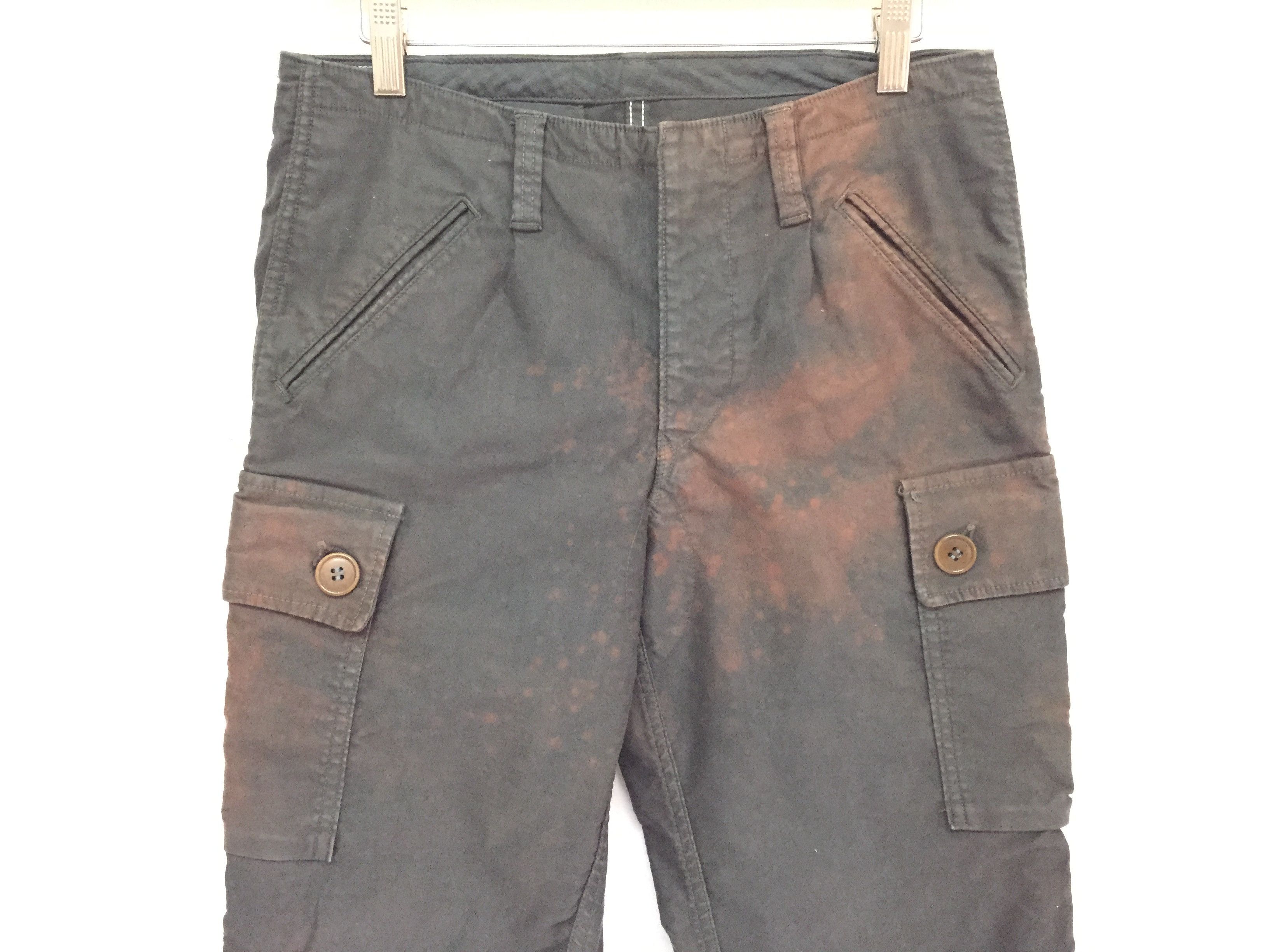 Blue Blue Japan × HOLLYWOOD RANCH MARKET Asid wash Drawstring hem heavy cargo pants Size US 30 / EU 46 - 3 Thumbnail