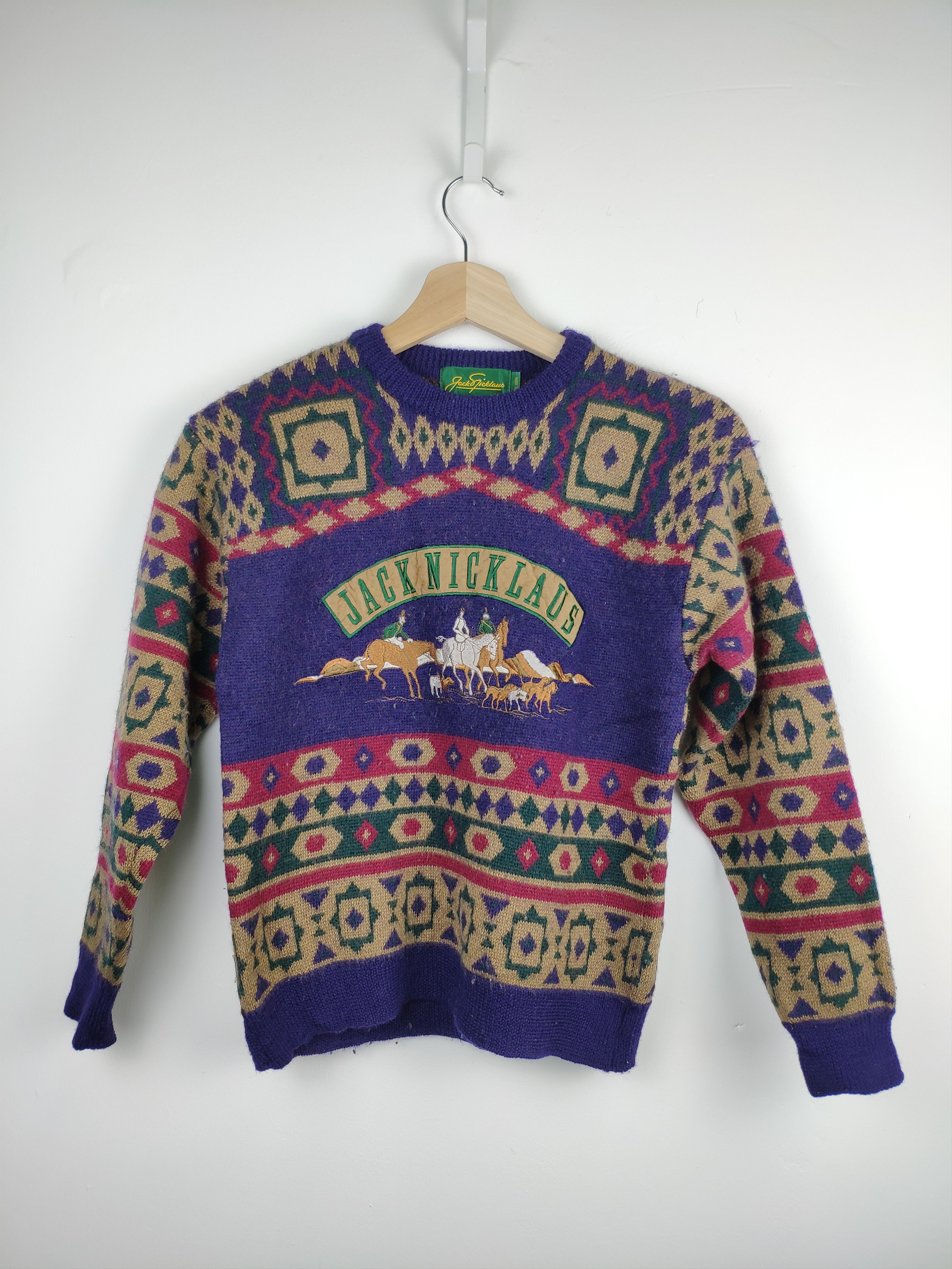 Aran Isles Knitwear × Vintage Vintage Wool Knit Sweater Jack Nicklaus Size US XXS / EU 40 - 1 Thumbnail
