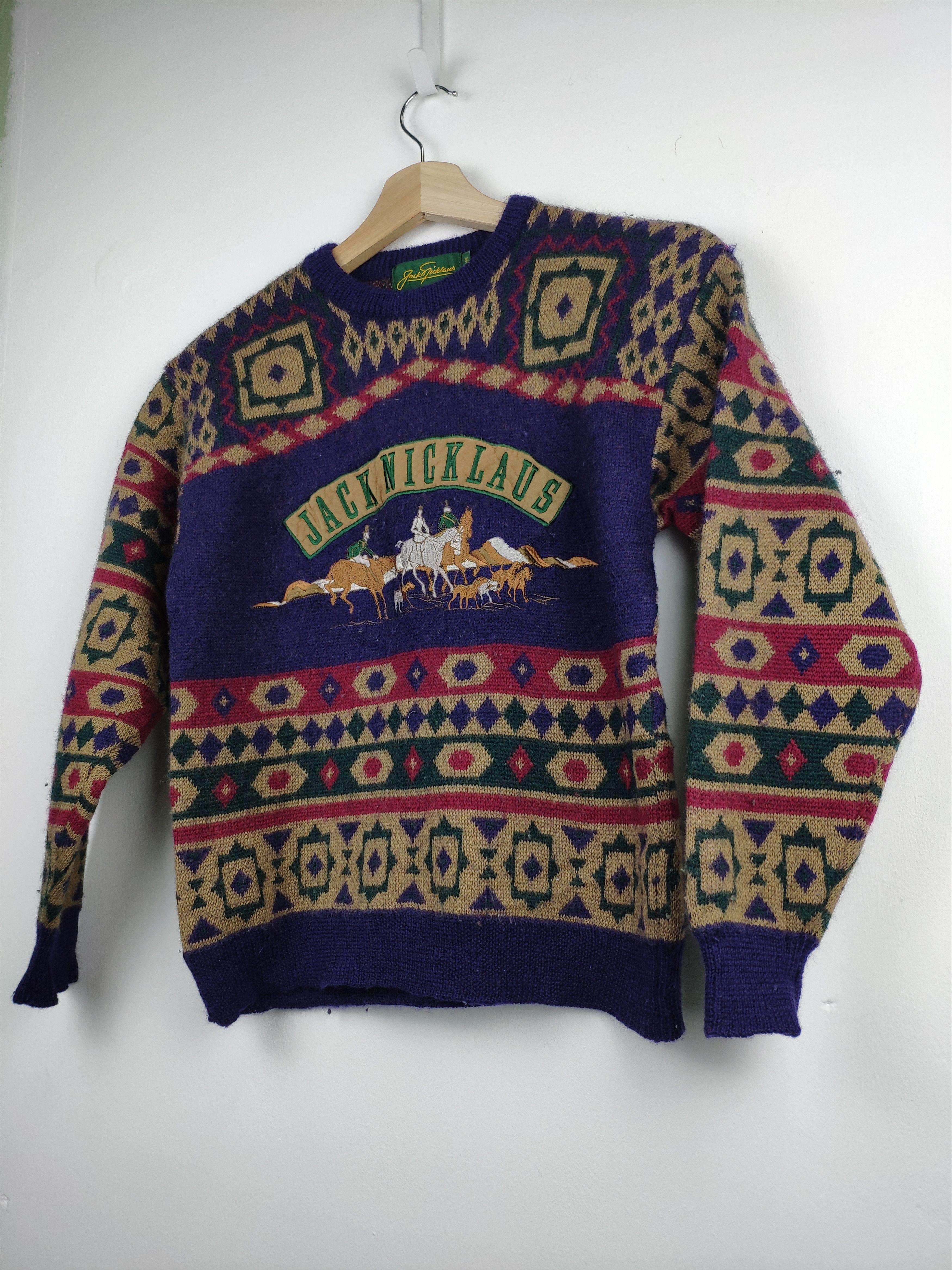 Aran Isles Knitwear × Vintage Vintage Wool Knit Sweater Jack Nicklaus Size US XXS / EU 40 - 2 Thumbnail