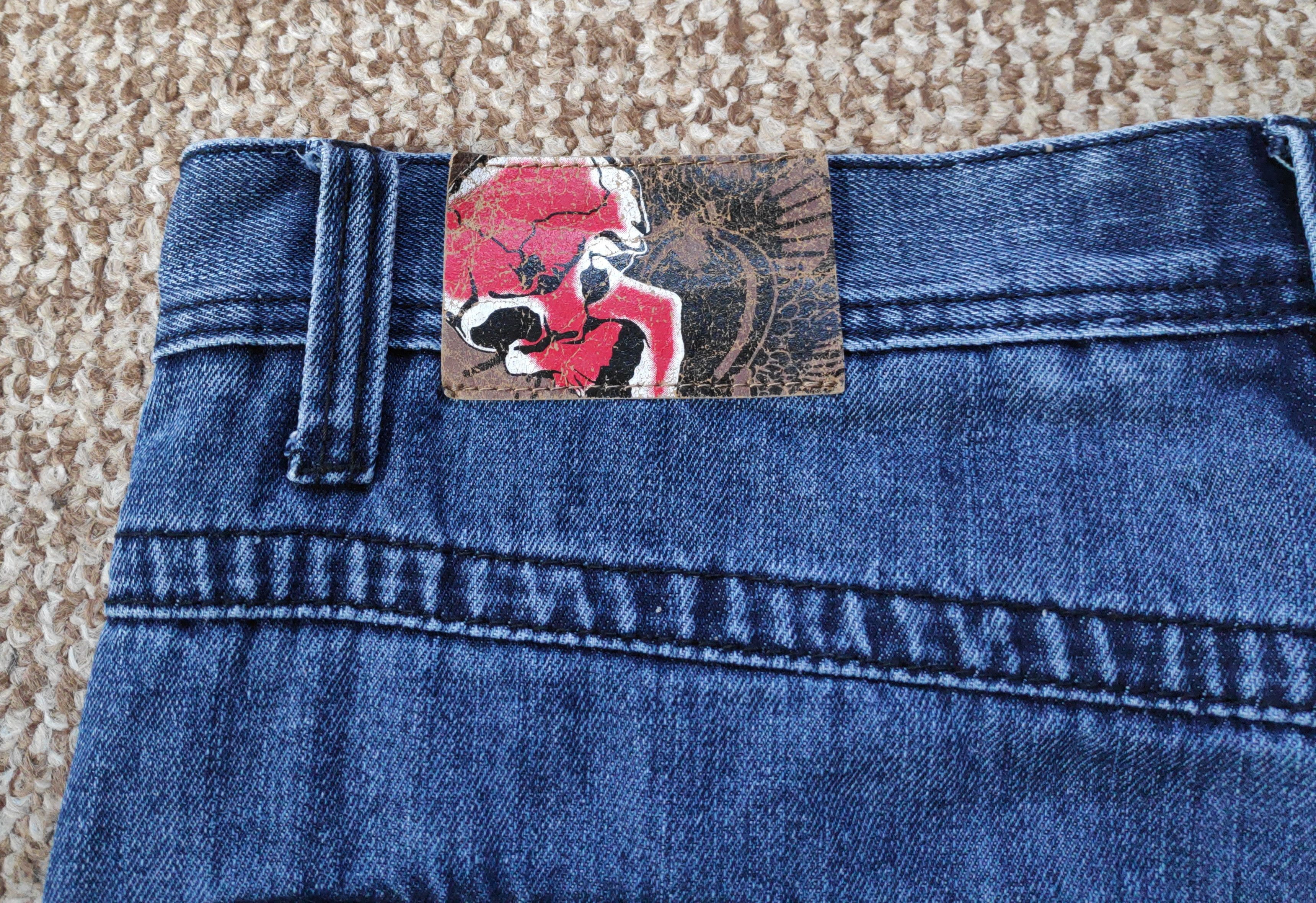 Vintage y2k 96North Biker Denim Jeans Skull Print wide size W36 L34 Size US 36 / EU 52 - 8 Thumbnail
