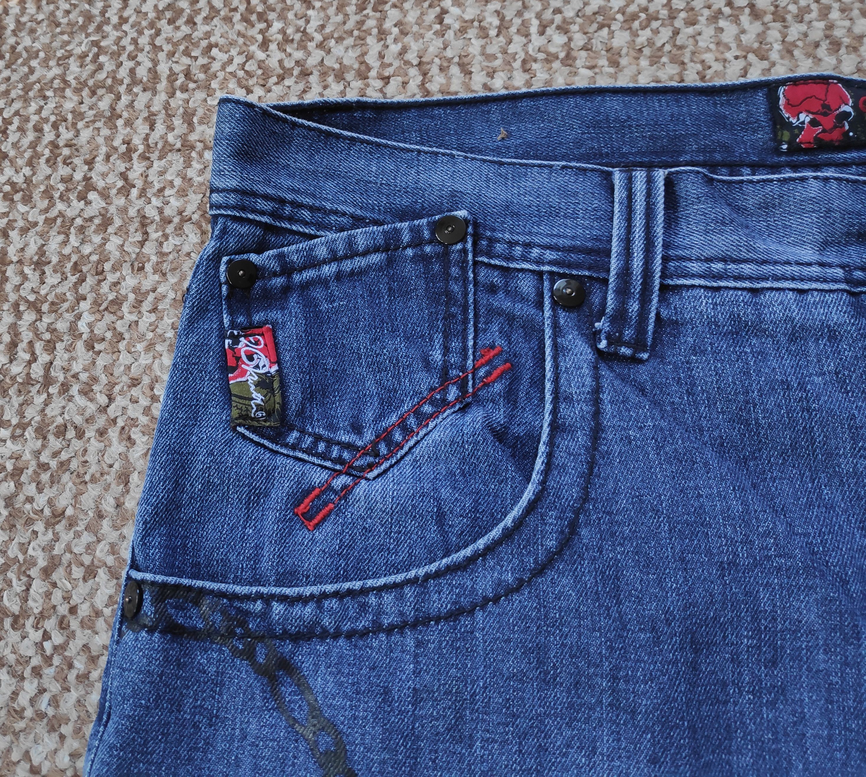 Vintage y2k 96North Biker Denim Jeans Skull Print wide size W36 L34 Size US 36 / EU 52 - 6 Thumbnail