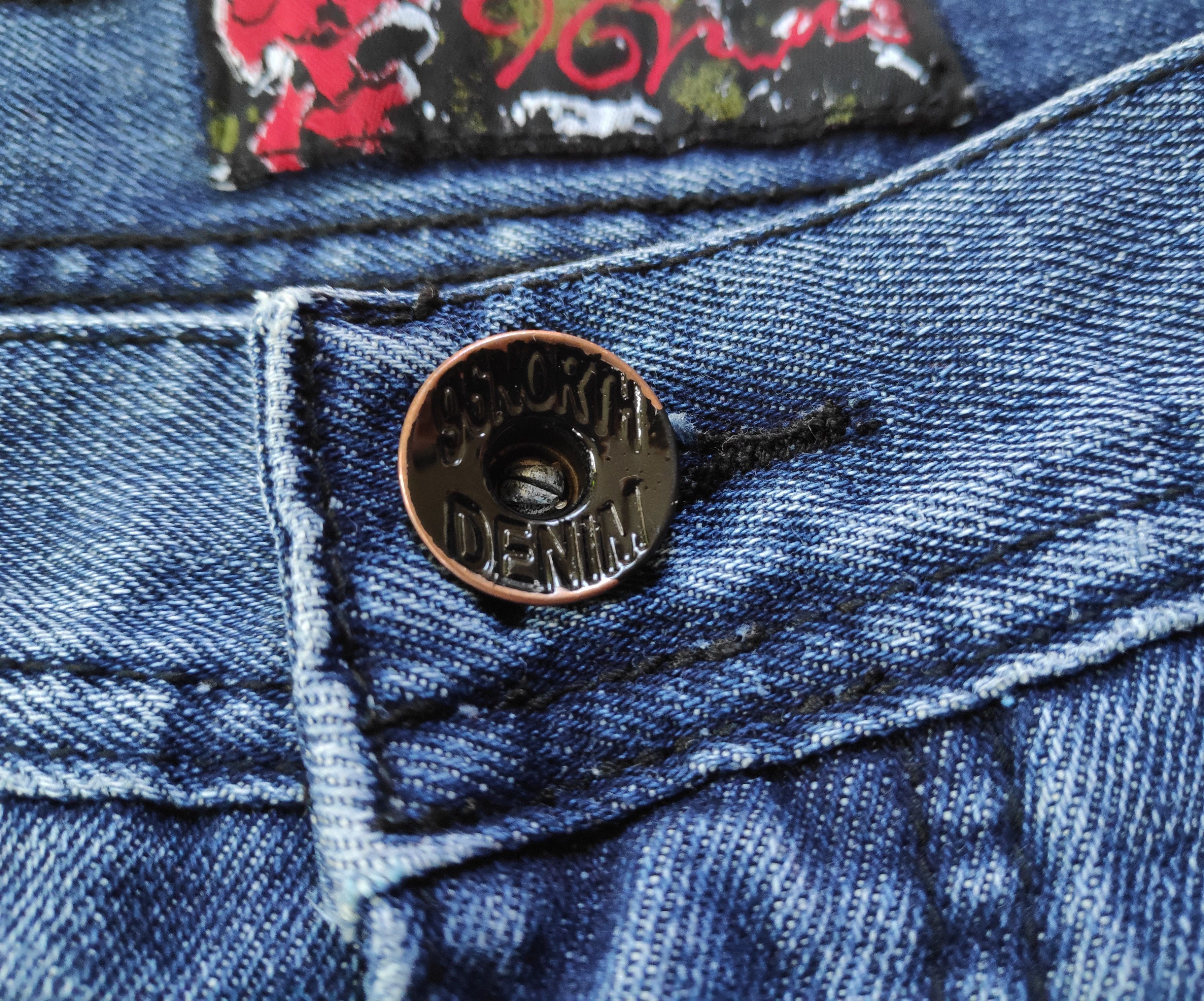 Vintage y2k 96North Biker Denim Jeans Skull Print wide size W36 L34 Size US 36 / EU 52 - 11 Thumbnail