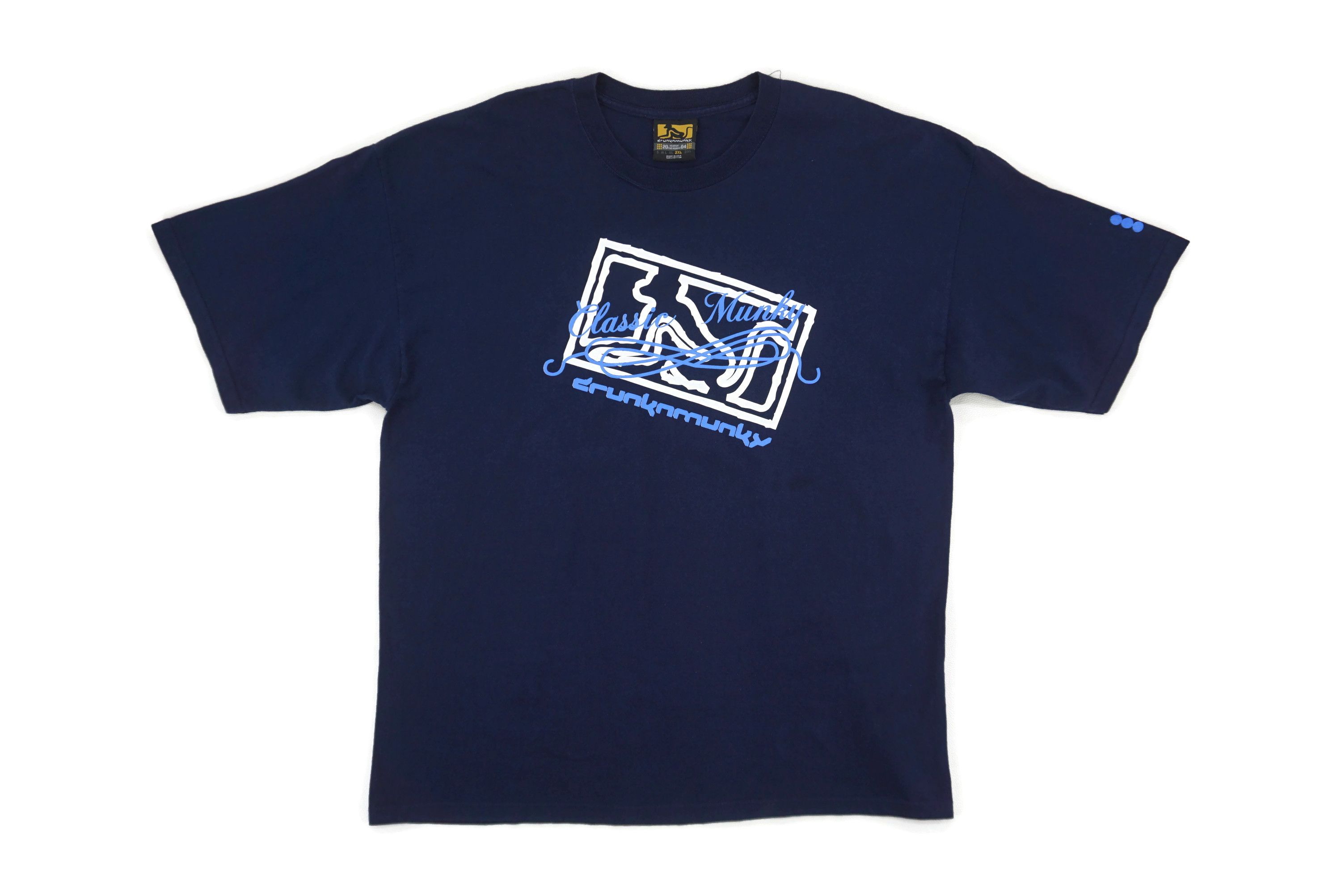 image of Drunkn Munky x Vintage Hip Hop Skateboards Rap Tee Usa Made in Blue, Men's (Size 2XL)