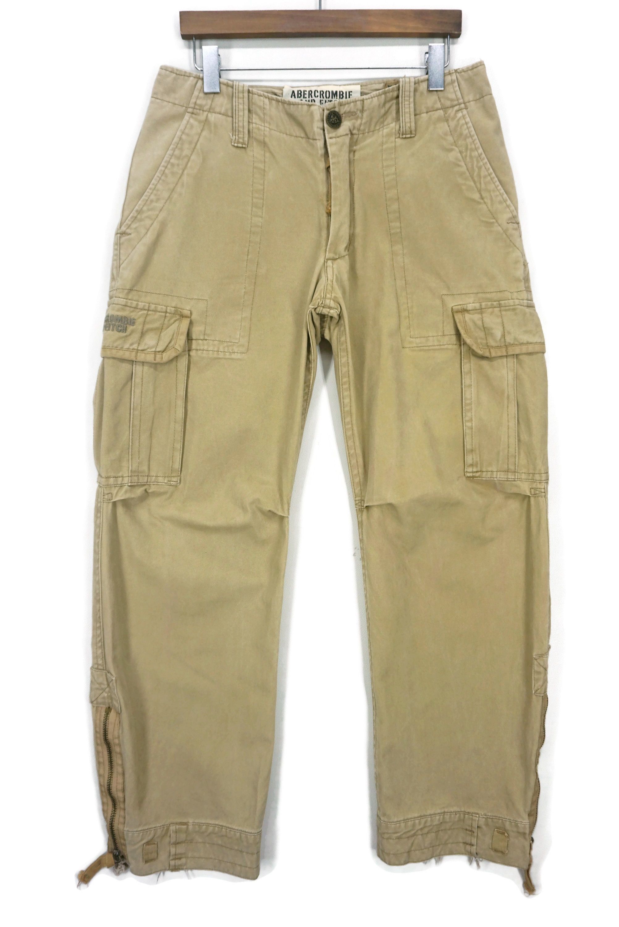 image of Abercrombie Fitch x Surplus Baggy Cargo Adirondacks Hip Hop Skate Tactical Paratroops in Beige (Siz