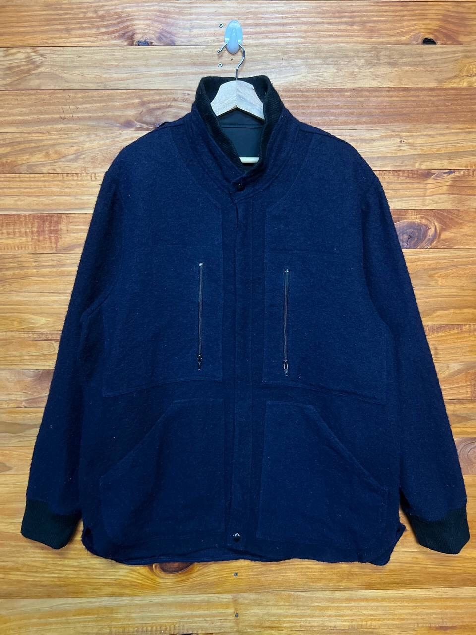 Japanese Brand VINTAGE WOOL ZIPPER JACKET Size US XL / EU 56 / 4 - 1 Thumbnail