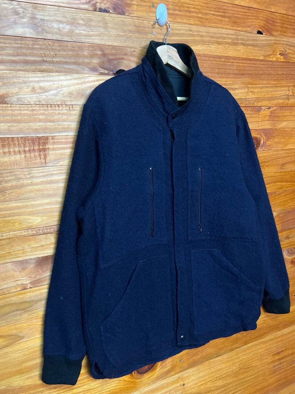 Japanese Brand VINTAGE WOOL ZIPPER JACKET Size US XL / EU 56 / 4 - 2 Thumbnail