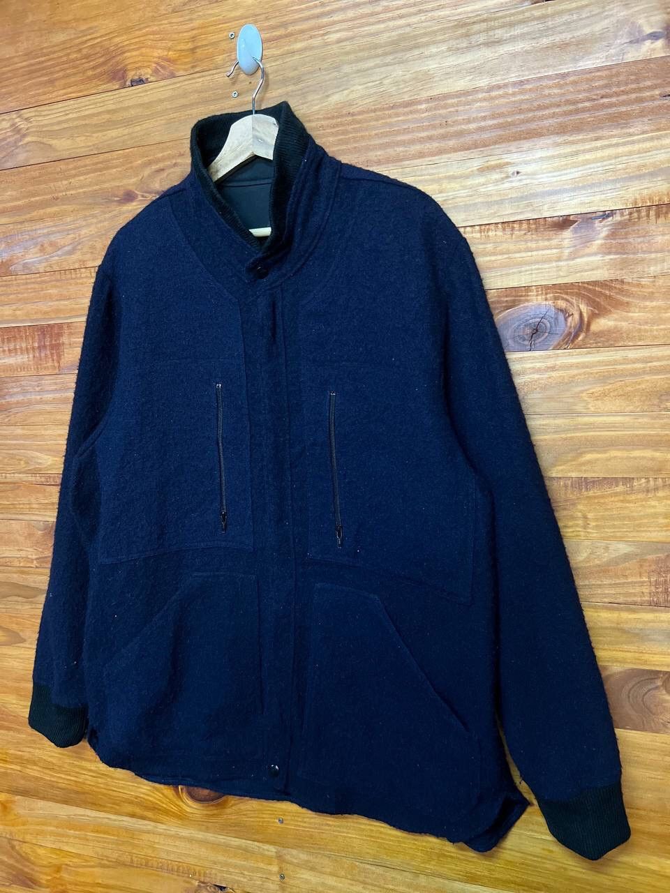 Japanese Brand VINTAGE WOOL ZIPPER JACKET Size US XL / EU 56 / 4 - 3 Thumbnail