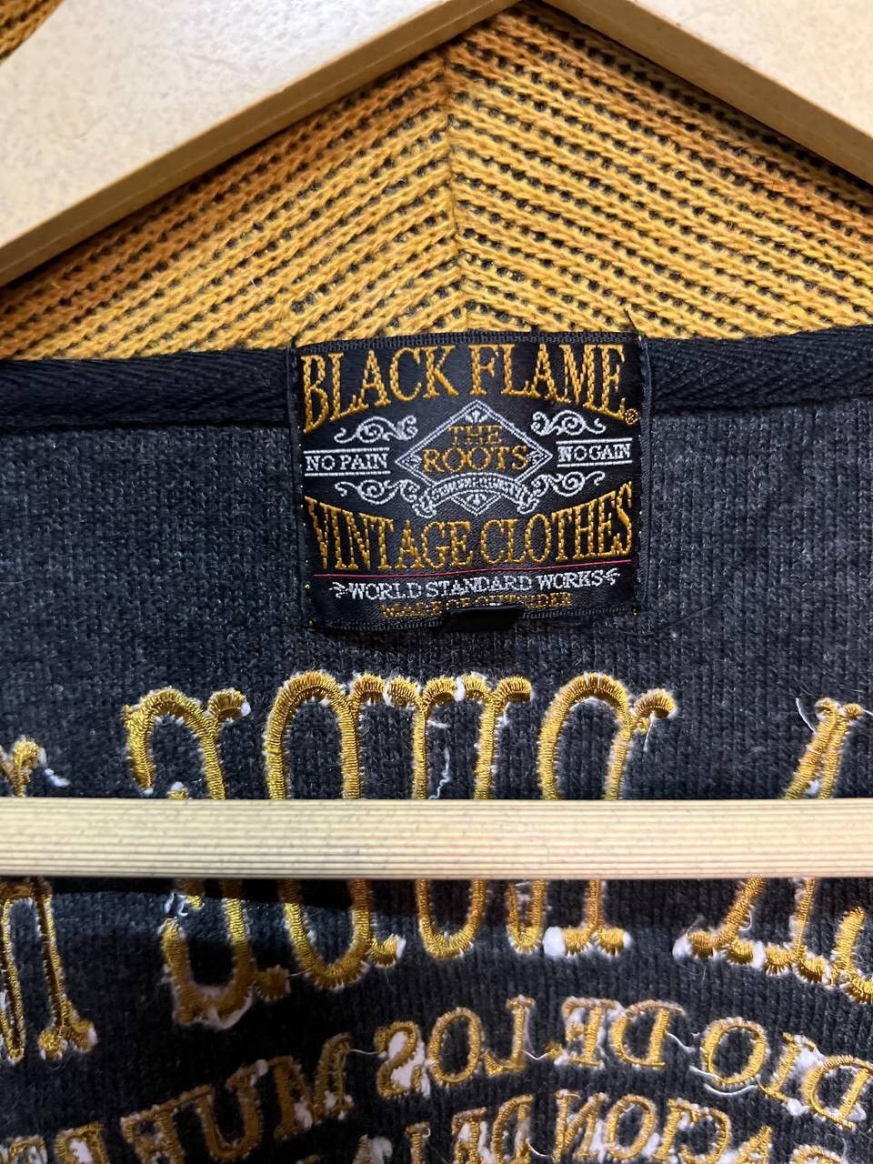 Vintage BLACK FLAME VIVA LA RUDE ROCKER KNITTED JACKET Size US S / EU 44-46 / 1 - 7 Thumbnail