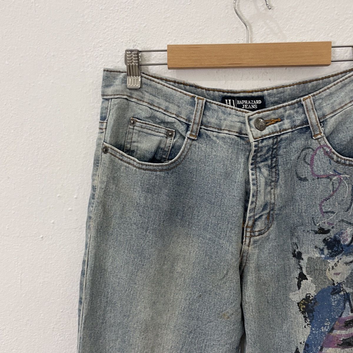 American Apparel Vintage Haphazard Jeans Women Motive Denim Size 29" - 3 Thumbnail